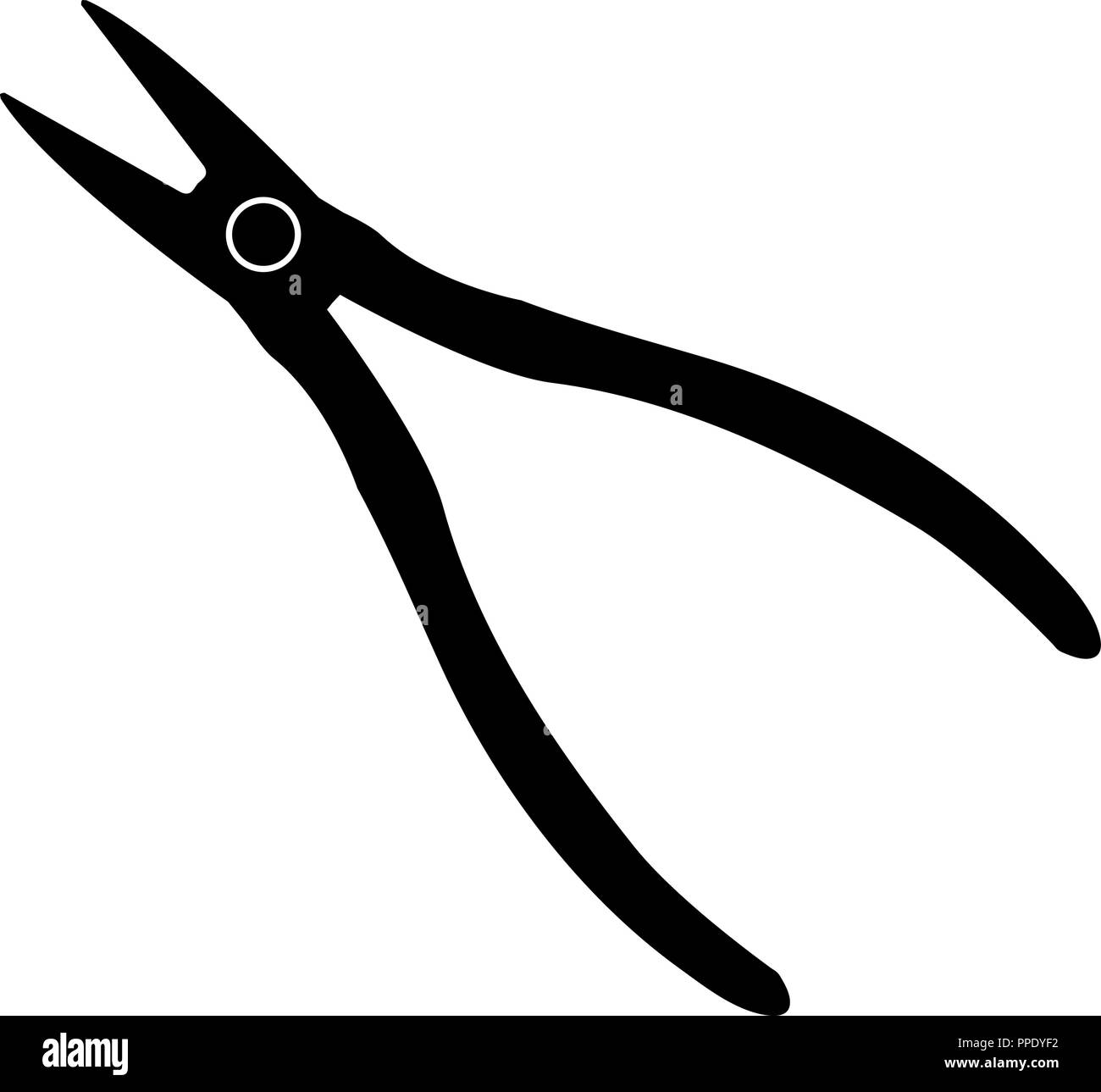 Zangen Zangen Silhouette auf weißem Hintergrund Vektor-illustration isoliert. Stock Vektor