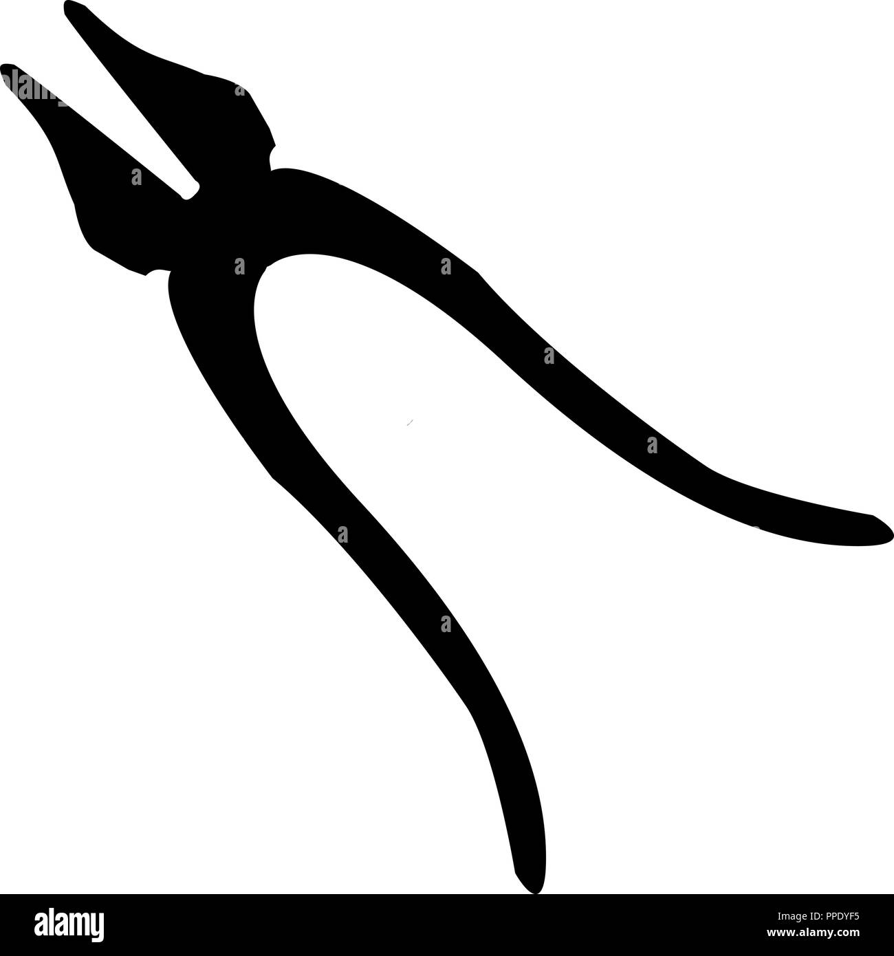 Zangen Zangen Silhouette auf weißem Hintergrund Vektor-illustration isoliert. Stock Vektor