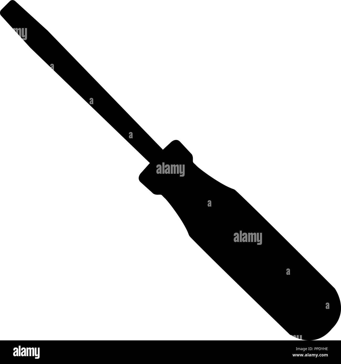 Schraubendreher Silhouette auf weißem Hintergrund Vektor-illustration isoliert. Stock Vektor