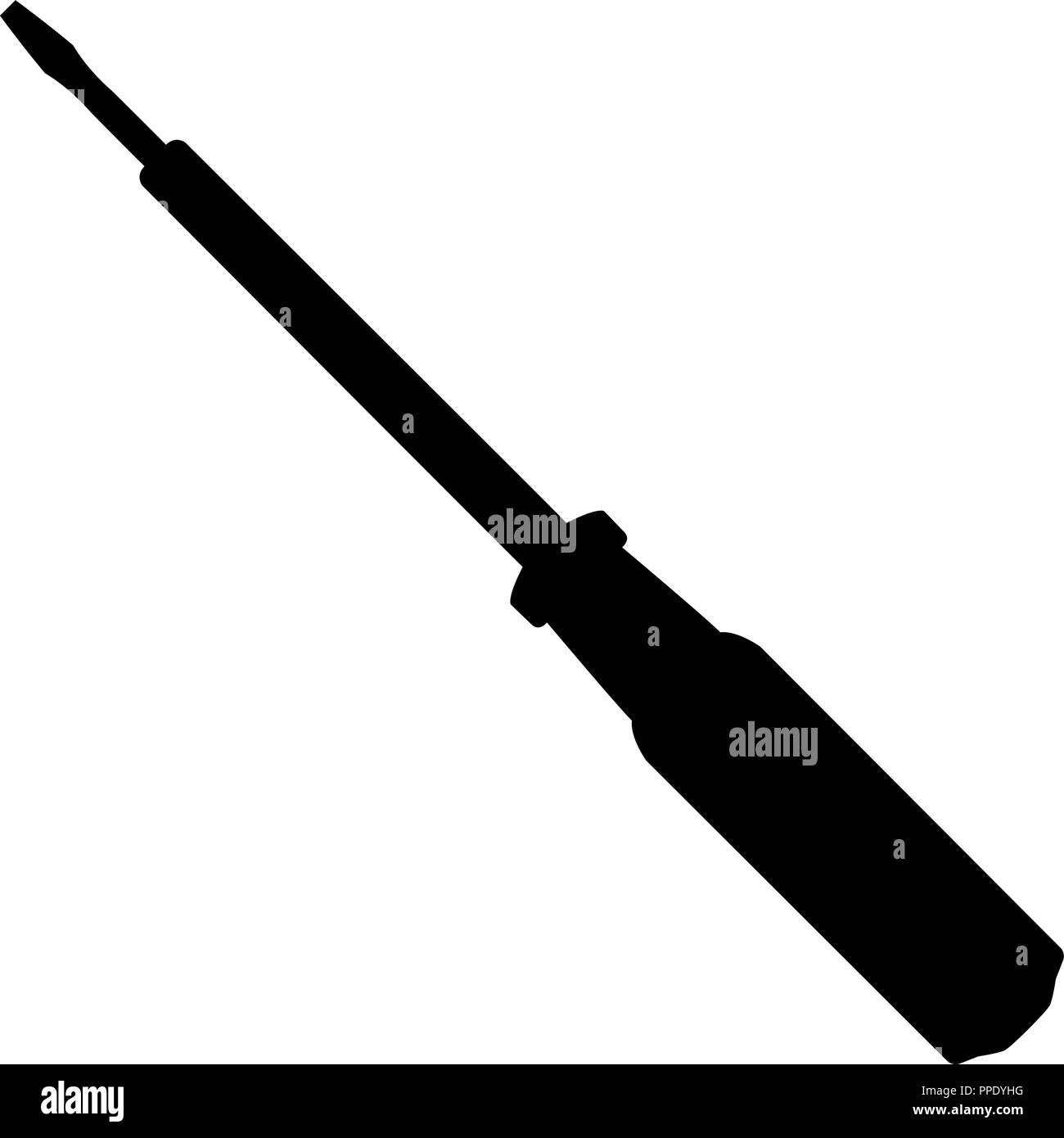 Schraubendreher Silhouette auf weißem Hintergrund Vektor-illustration isoliert. Stock Vektor