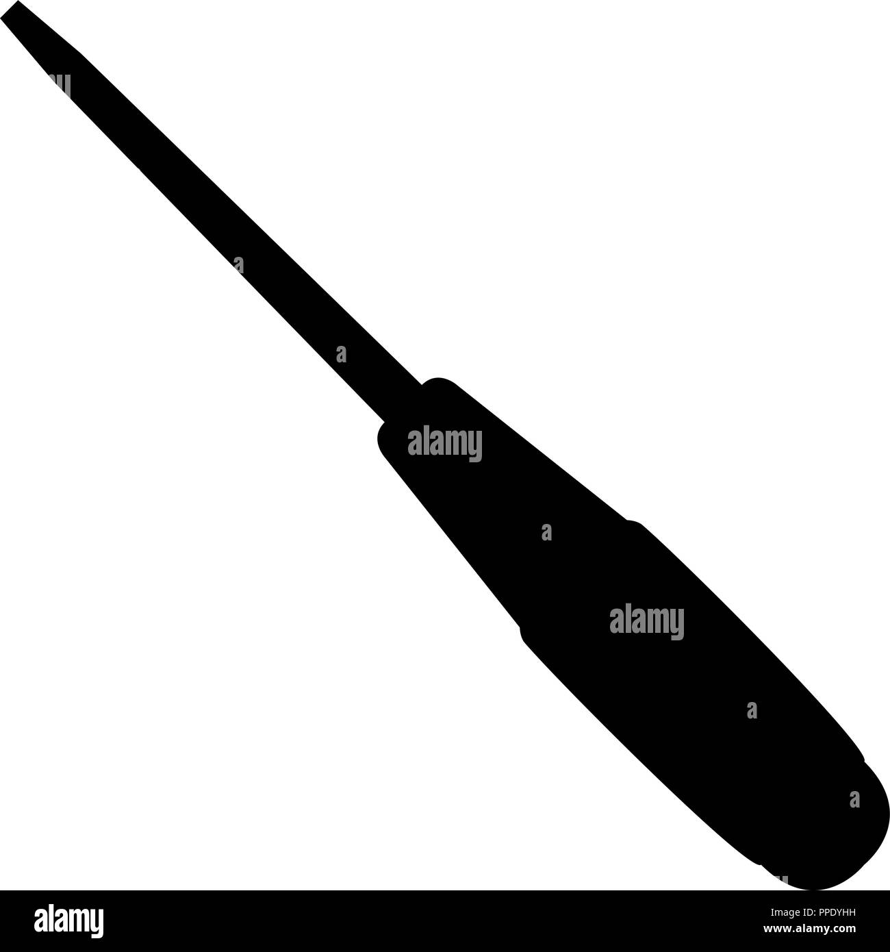 Schraubendreher Silhouette auf weißem Hintergrund Vektor-illustration isoliert. Stock Vektor