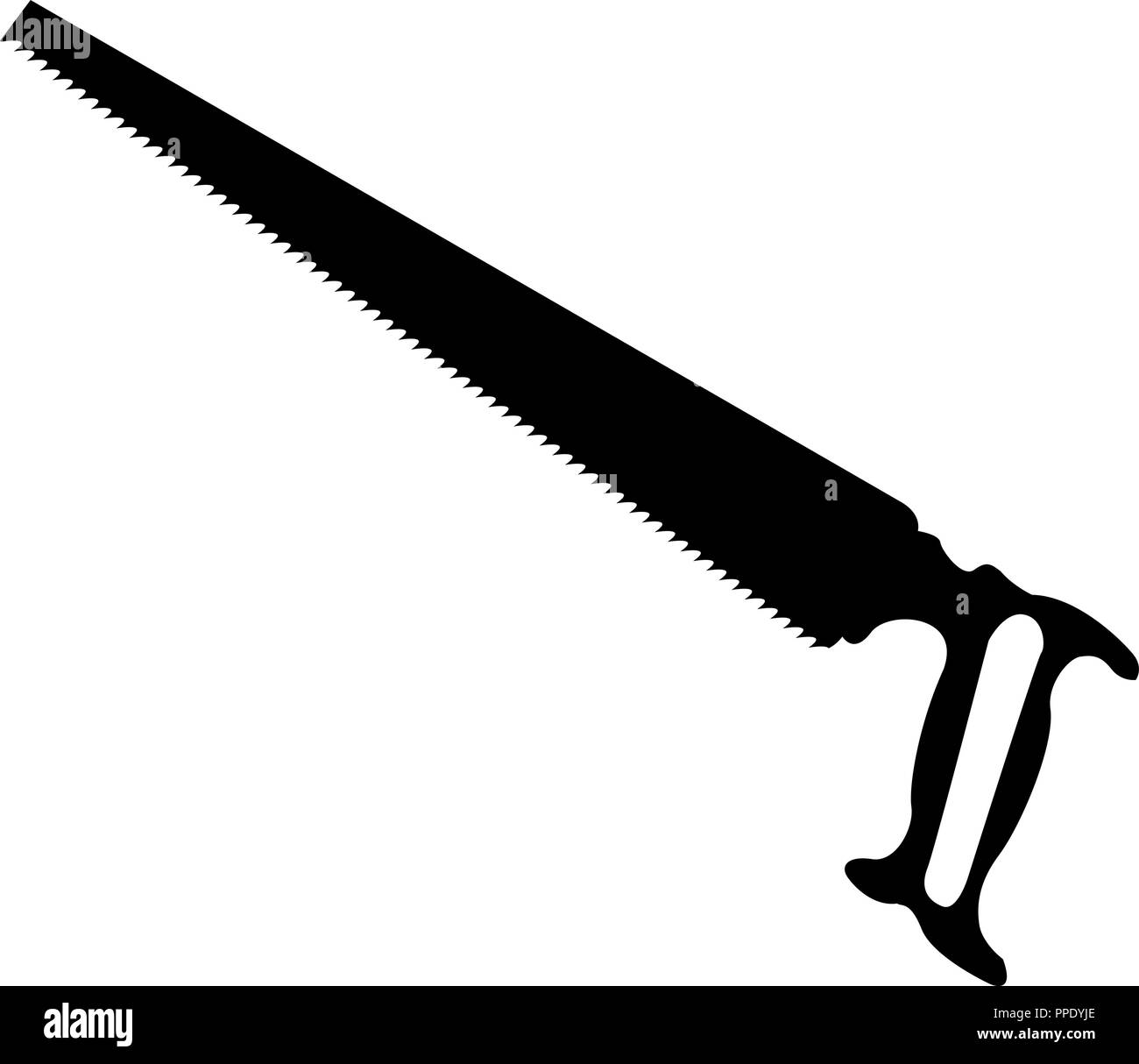 Säge Säge, Silhouette Vector Illustration, auf weißem Hintergrund, Stock Vektor