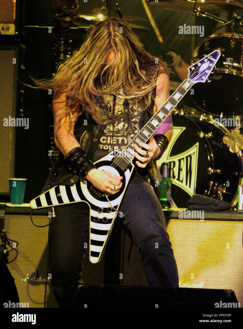 Zakk Wylde mit Black Label Society führt im Konzert im Club Revolution in Fort Lauderdale, Florida, am 11. März 2007. Stockfoto