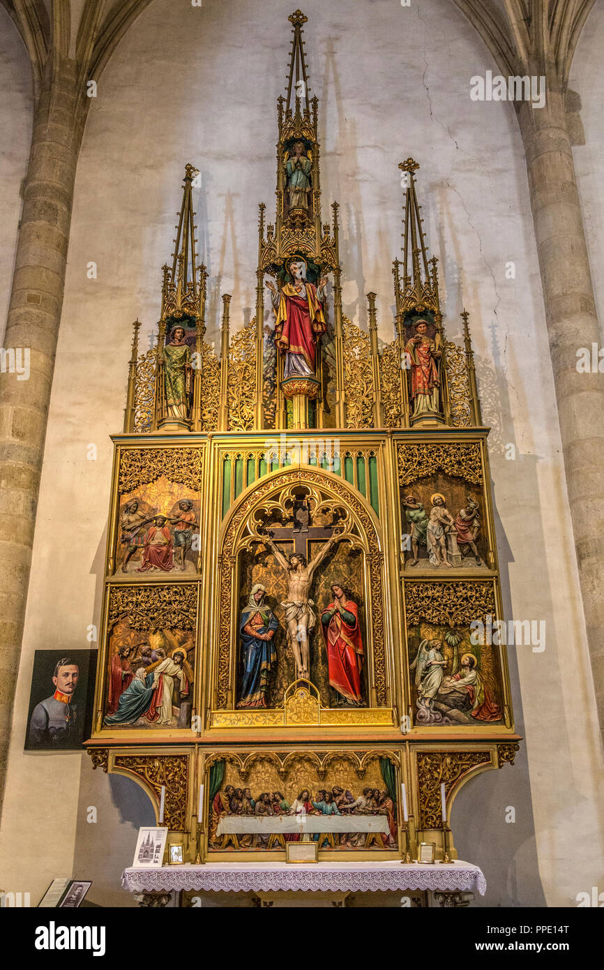 Innere des gotischen Stil der Martinskirche in der stadt Bratislava in der Slowakei. Stockfoto