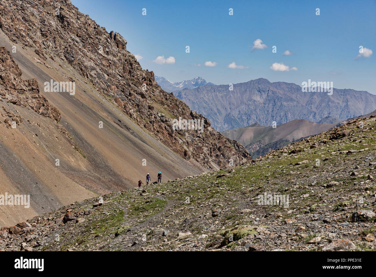 Die unglaubliche Höhen von Alay Trek im Südwesten Kirgisistan, die in 4 3000+ Meter überschreitet. Stockfoto