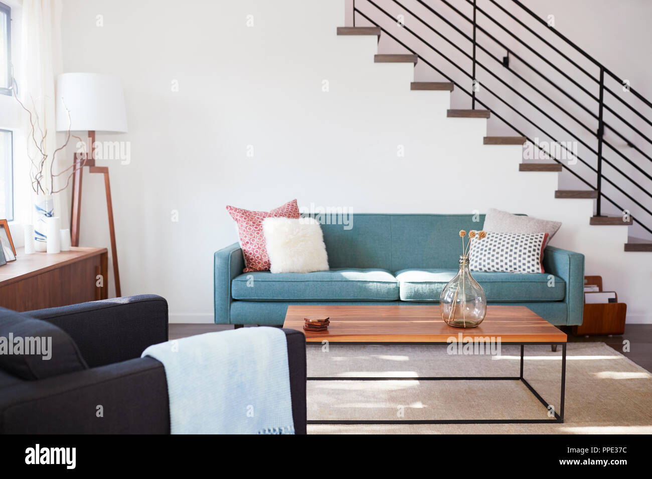 Innenansicht der Moderne Lounge mit Treppe Stockfoto