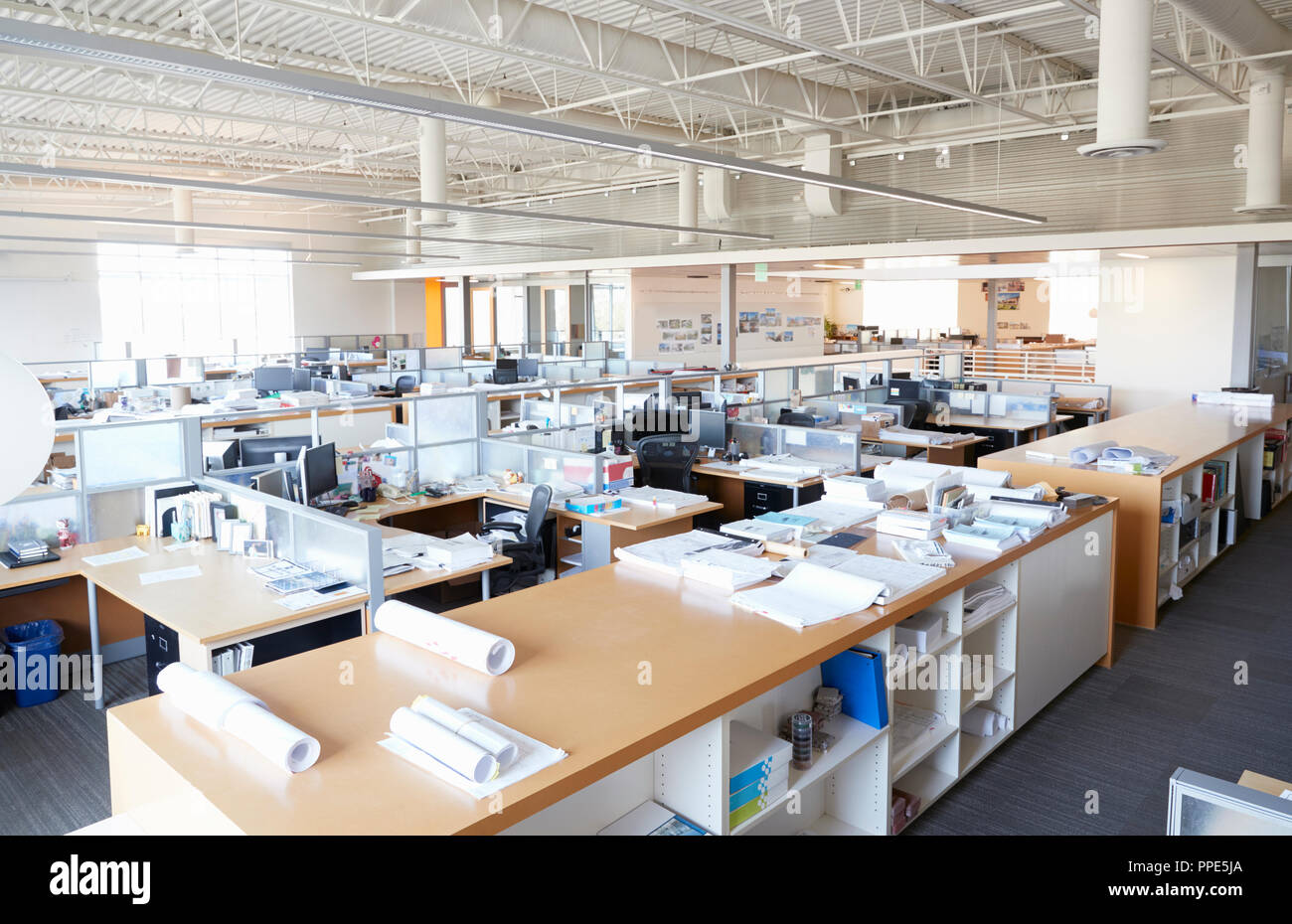 Zentrallager in Leer der Offenen archictect Büro Stockfoto