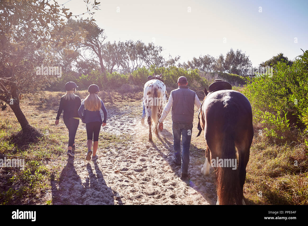 Reiten in Noosa North Shore Stockfoto