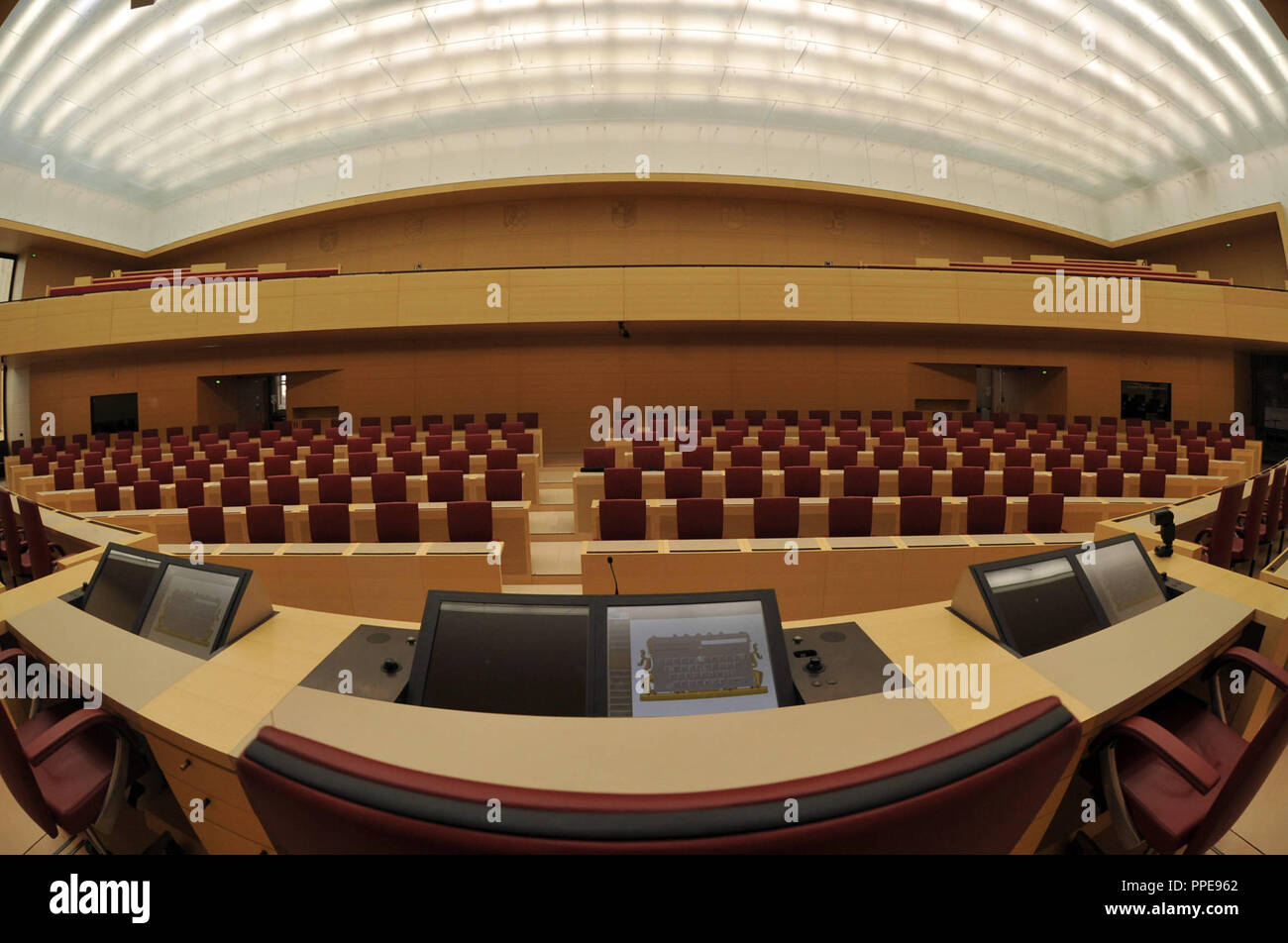 Plenarsaal des Bayerischen Landtag im Maximilianeum. Stockfoto