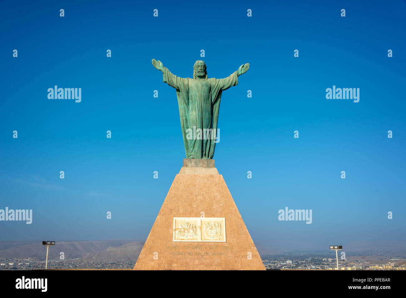 Christus, der Frieden, El Morro Mirador in Arica, Chile Stockfoto