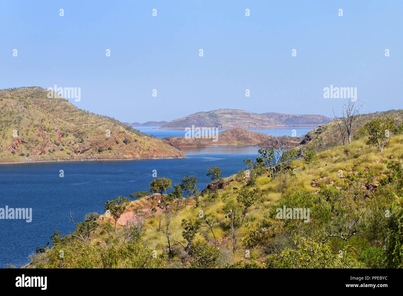 Lake Argyle Mann aus frischem Wasser See aus dem Ord River, Kimberley, Nordwesten Australien | Verwendung weltweit Stockfoto