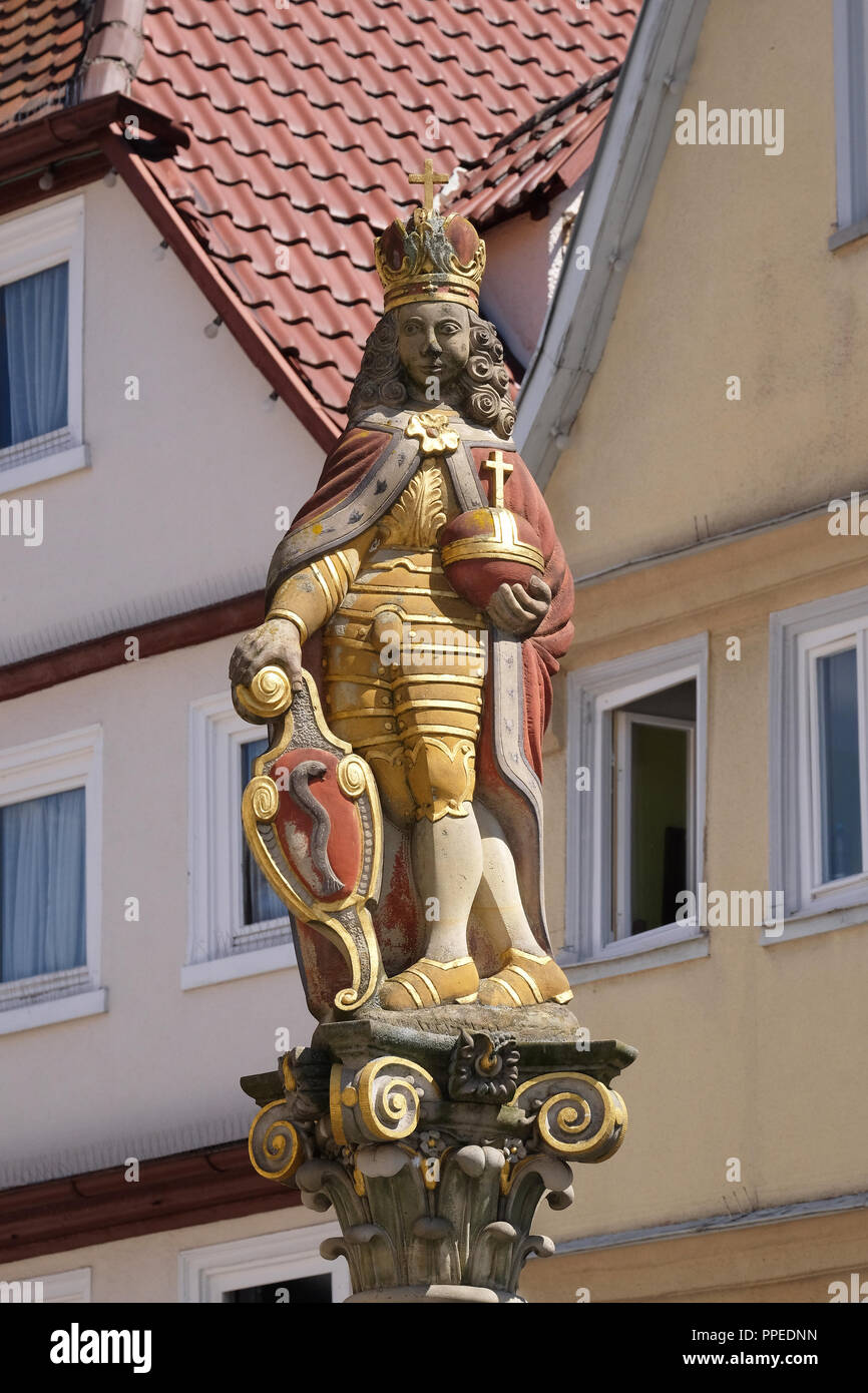 Statue, Joseph ich am Marktbrunnen in Aalen, Deutschland Stockfoto