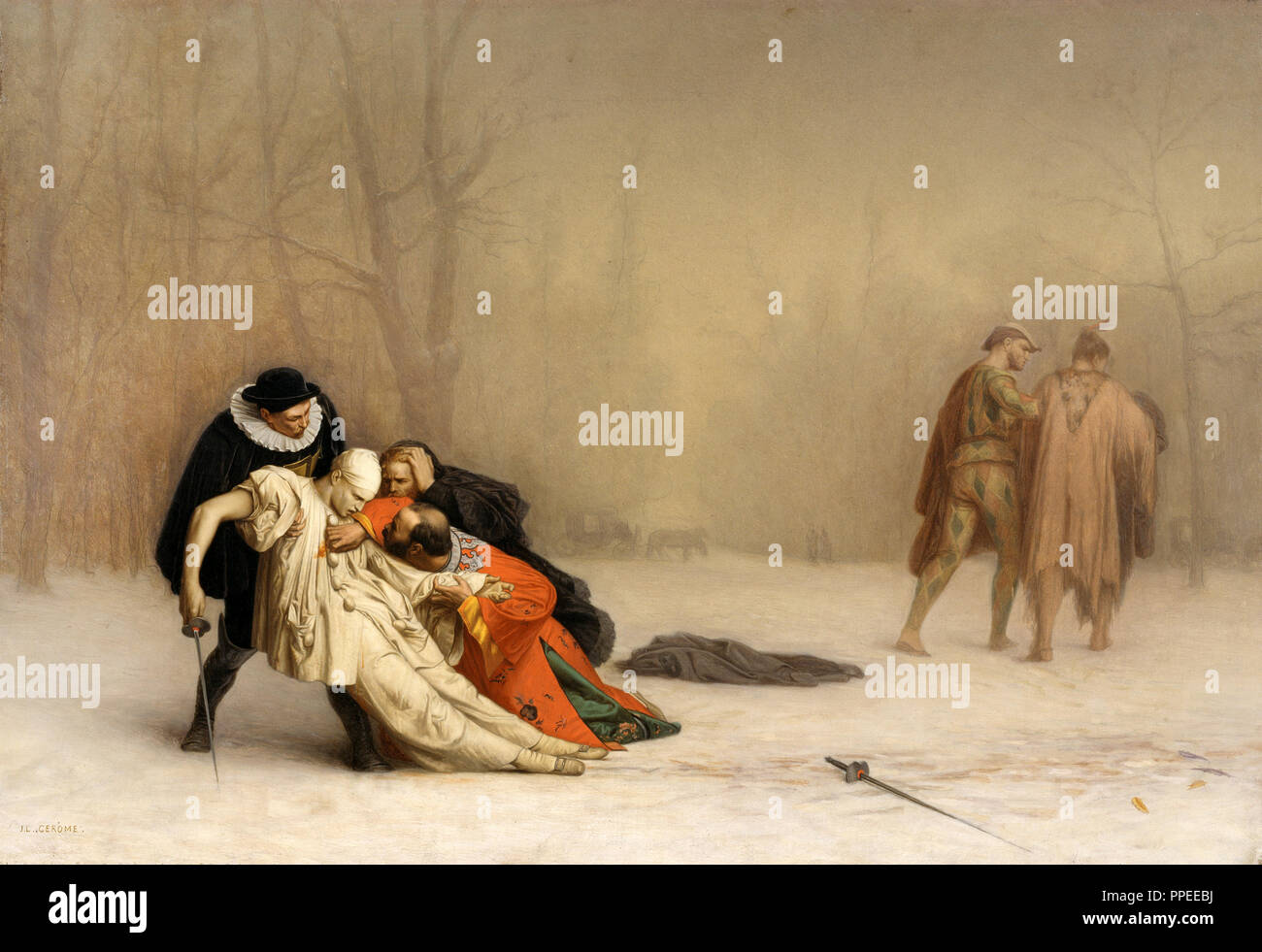 Jean-Leon Gerome, Das Duell Nach der Maskerade. Circa 1857-1859. Öl auf Leinwand. Walters Art Museum, Baltimore, USA. Stockfoto