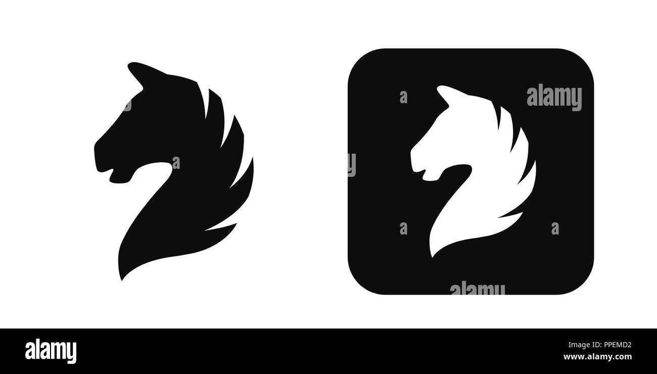 Pferdekopf vektor Symbol auf weißem Hintergrund. Horse Head Logo. Pferdekopf Silhouette Stock Vektor