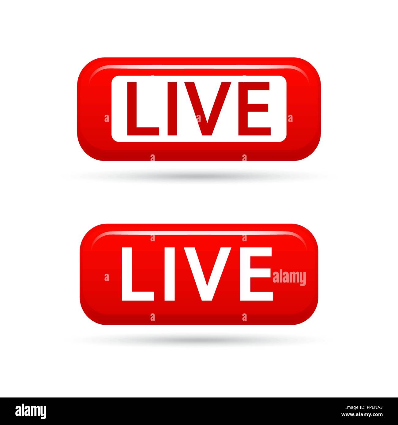Live Streaming vektor Zeichen auf weißem Hintergrund. Live-TV-Sendung. Live Video Streaming Vektor icon. Stock Vektor