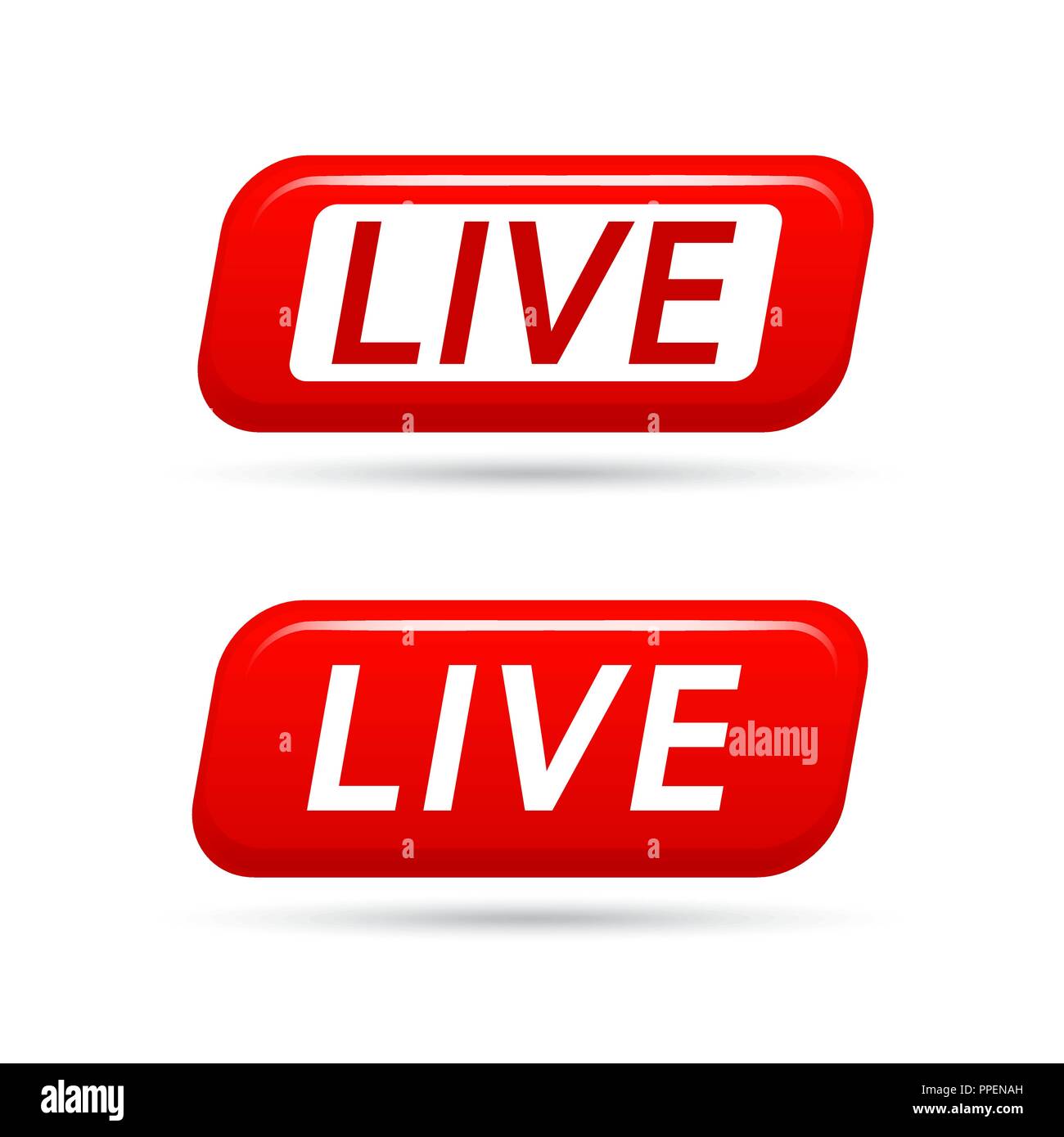 Live Video Streaming vektor Symbol auf weißem Hintergrund. Live-TV-Sendung. Live Streaming vektor Zeichen Stock Vektor