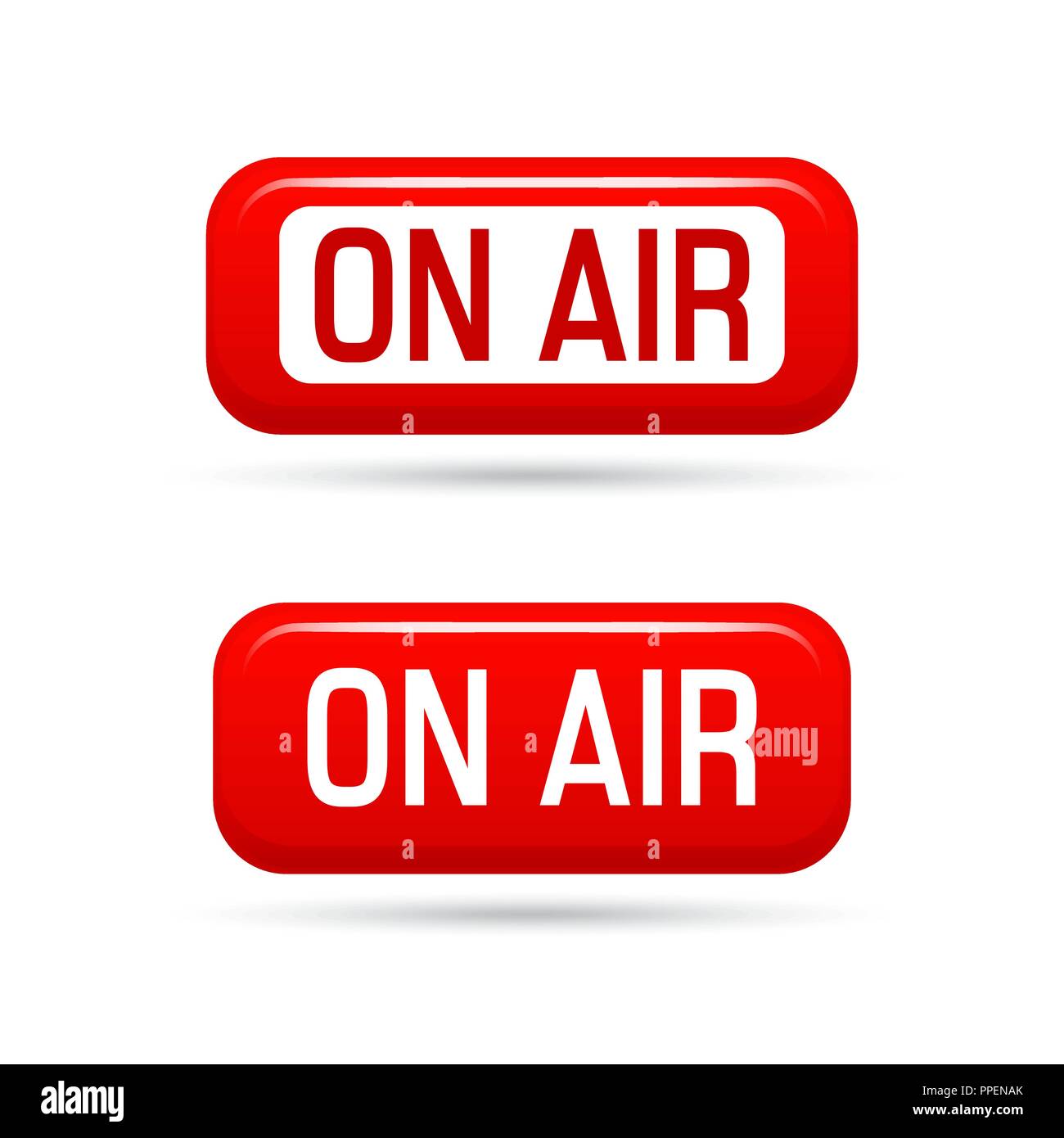 On Air vector Zeichen auf weißem Hintergrund. Live stream Symbol. Illustrration on-air-Zeichen, Broadcast Media Sound, Radio und TV. Auf Stock Vektor