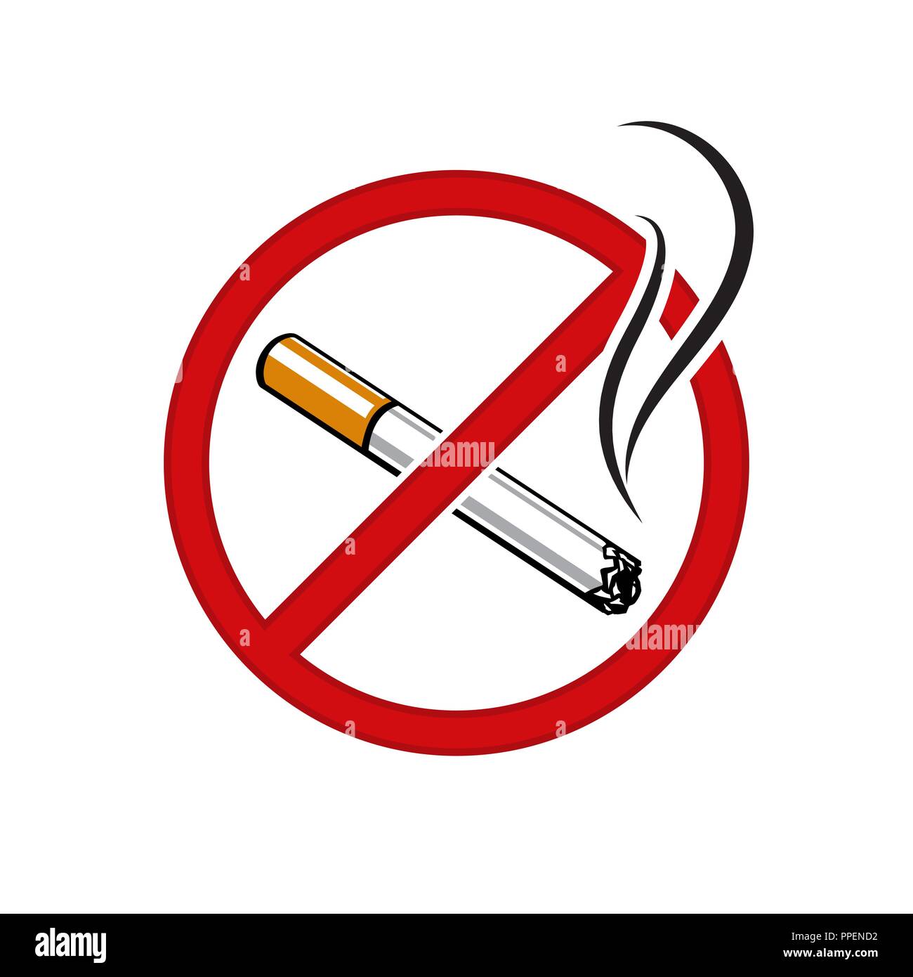 Vector Illustration Nr. Rauchen Zeichen auf weißem Hintergrund Stock Vektor