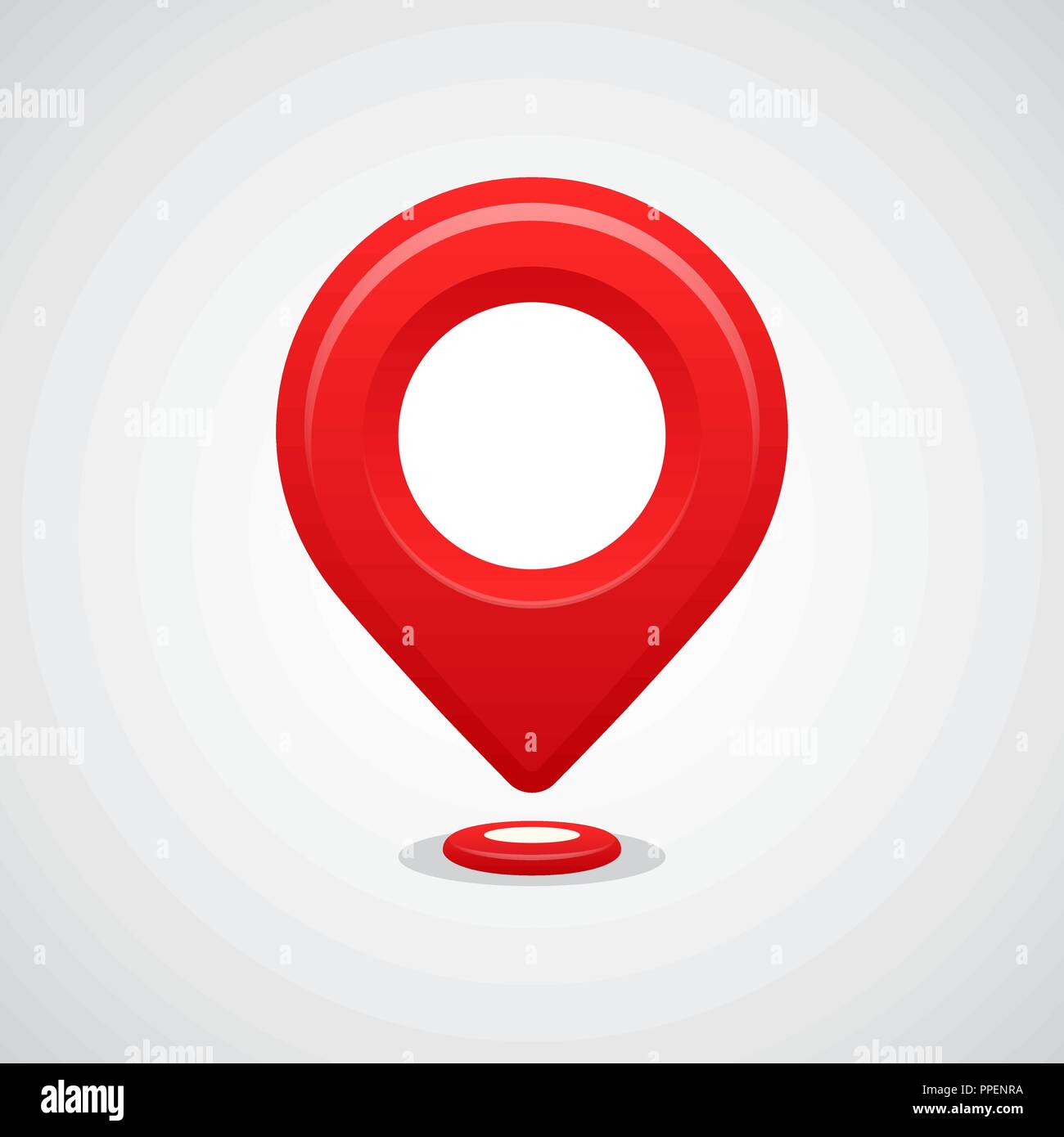 Rote Karte pin Zeigerposition Vektor icon. GPS-Navigation. Stock Vektor