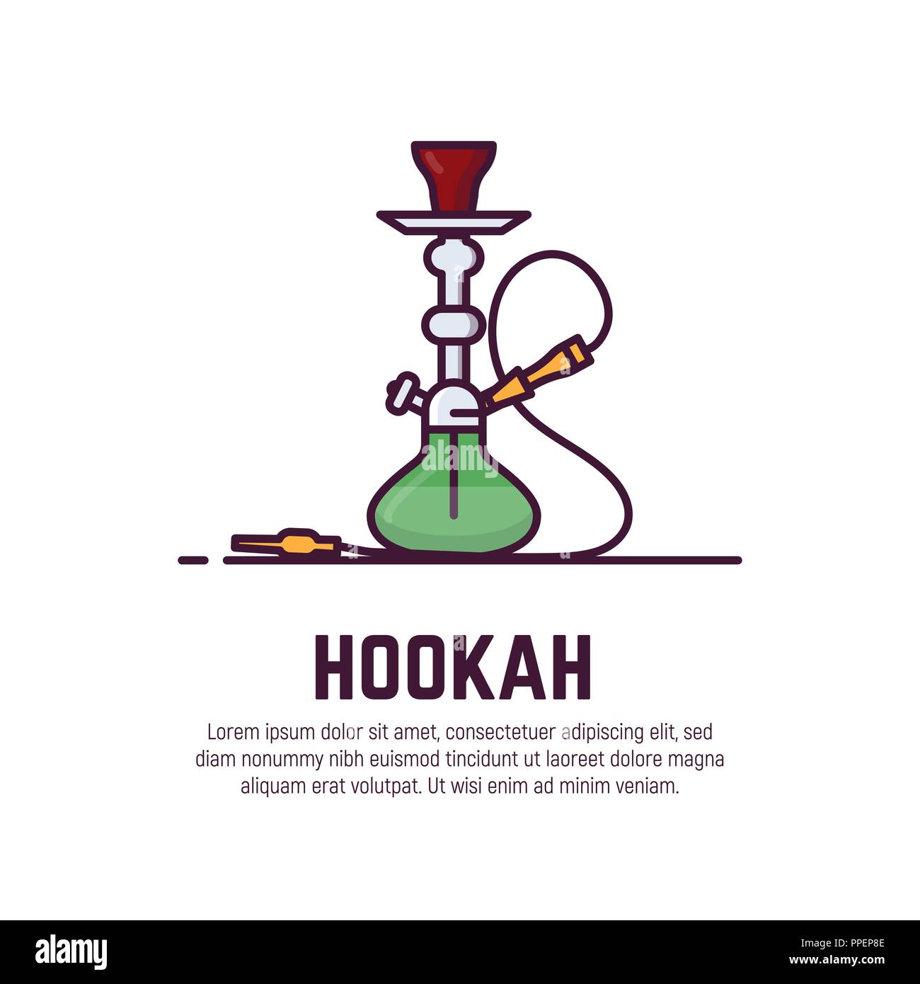 Shisha Linienstil banner Stock Vektor
