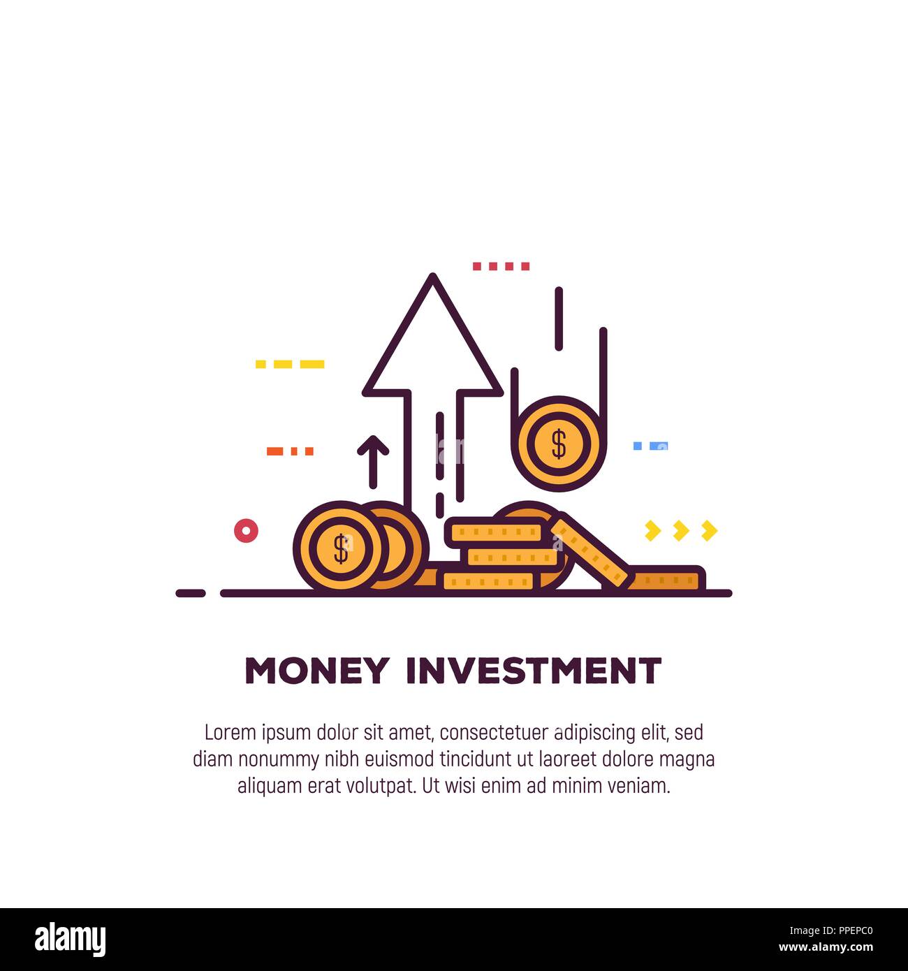 Geld und Investment banner Stock Vektor