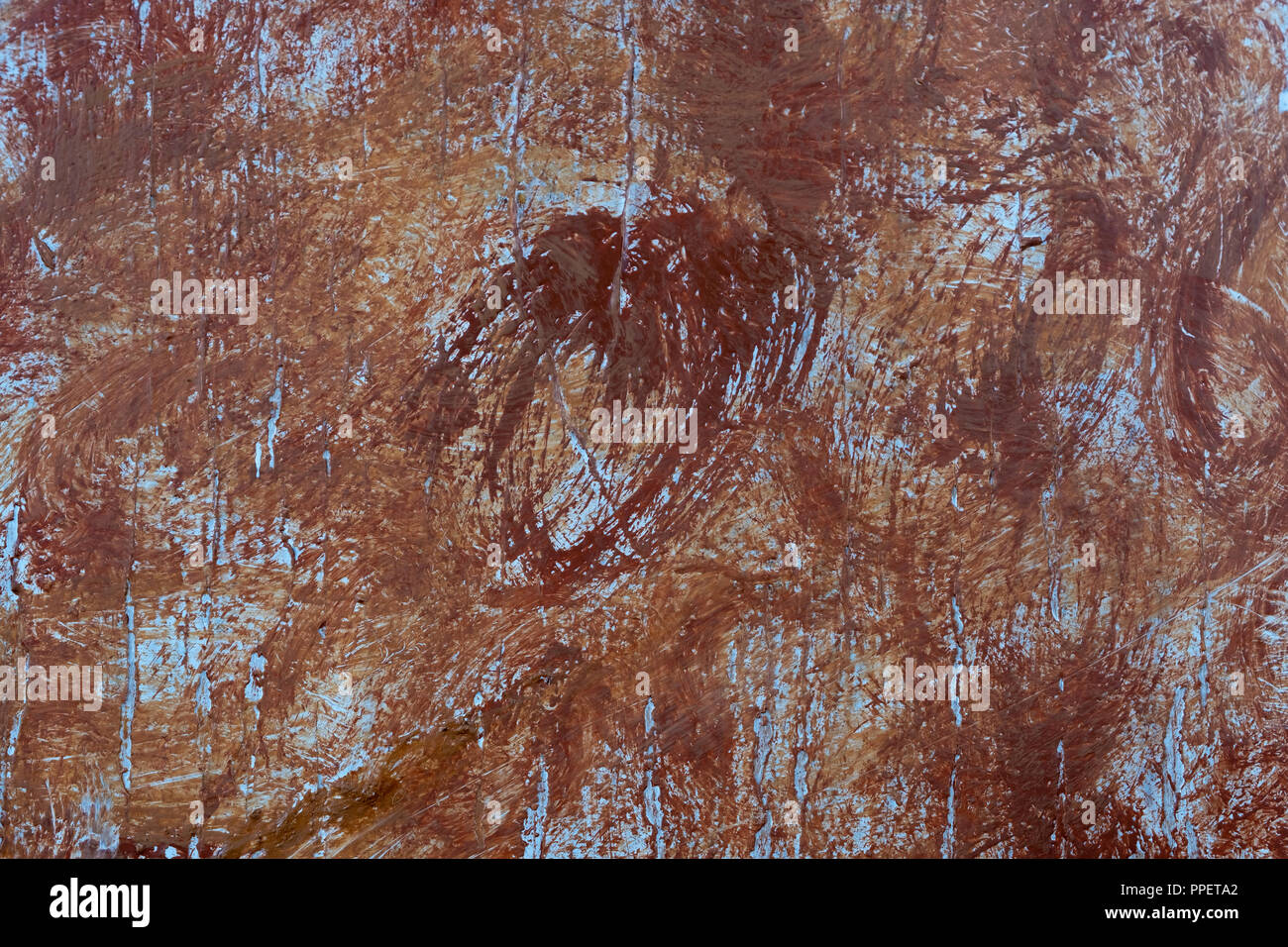 Hintergrund einer bunten Farbe, chaotisch verschmierte über die Leinwand. Stockfoto