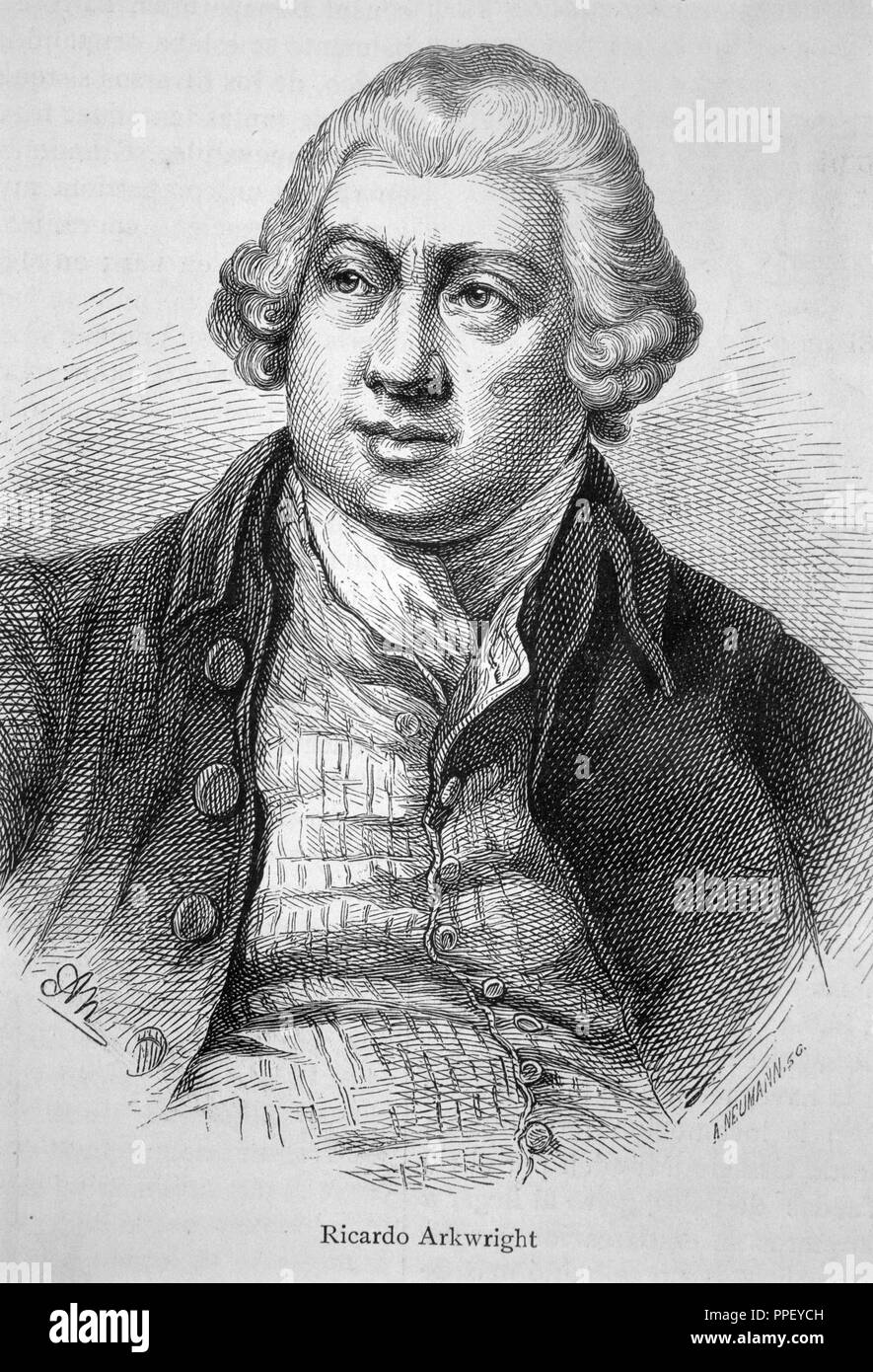 Richard Arkwright (1732-1792). Britische Erfinder, industrielle und technische. England. 18. Stockfoto