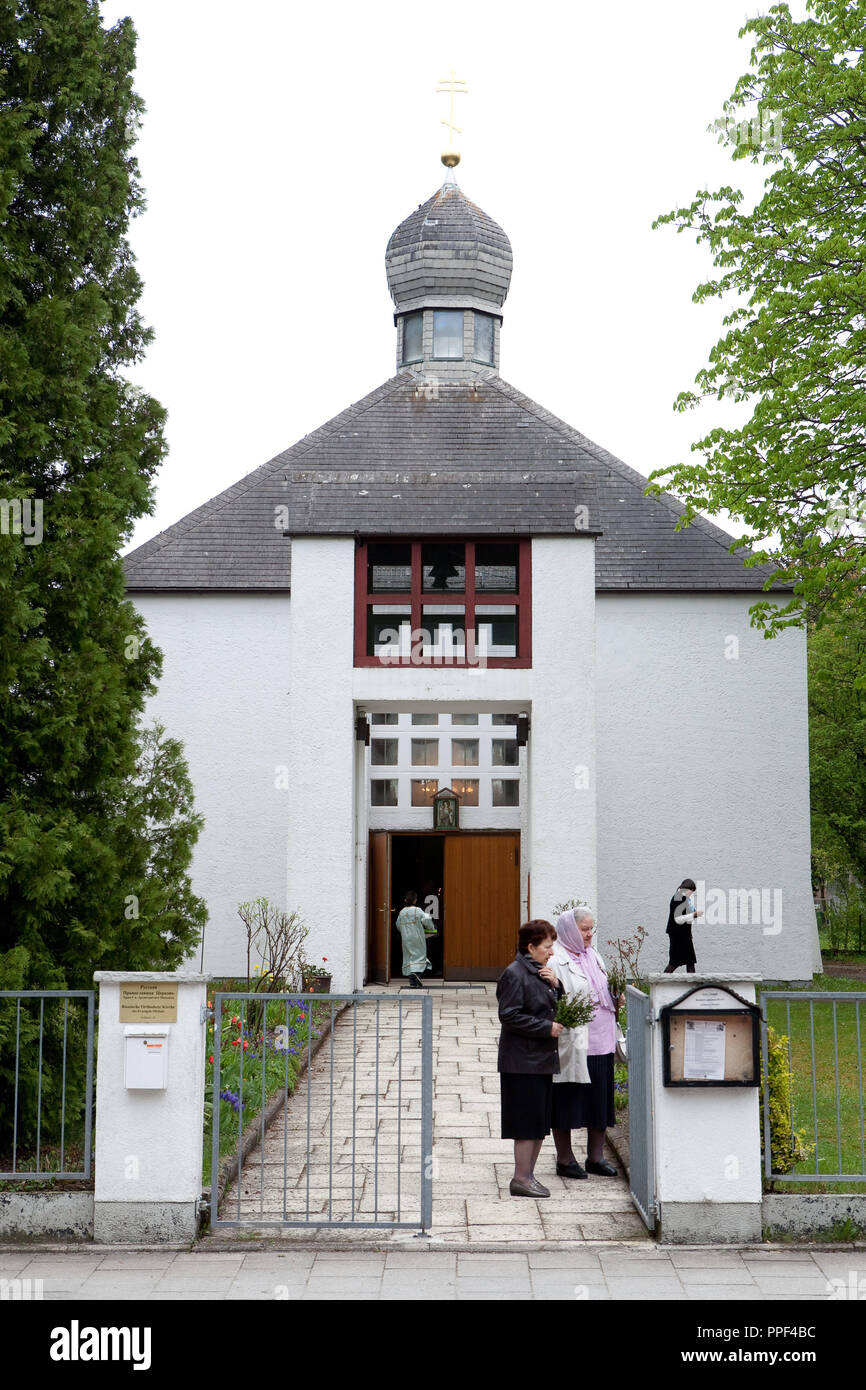 Russisch-orthodoxe Kirche in Ludwigsfeld im Norden von München. Stockfoto