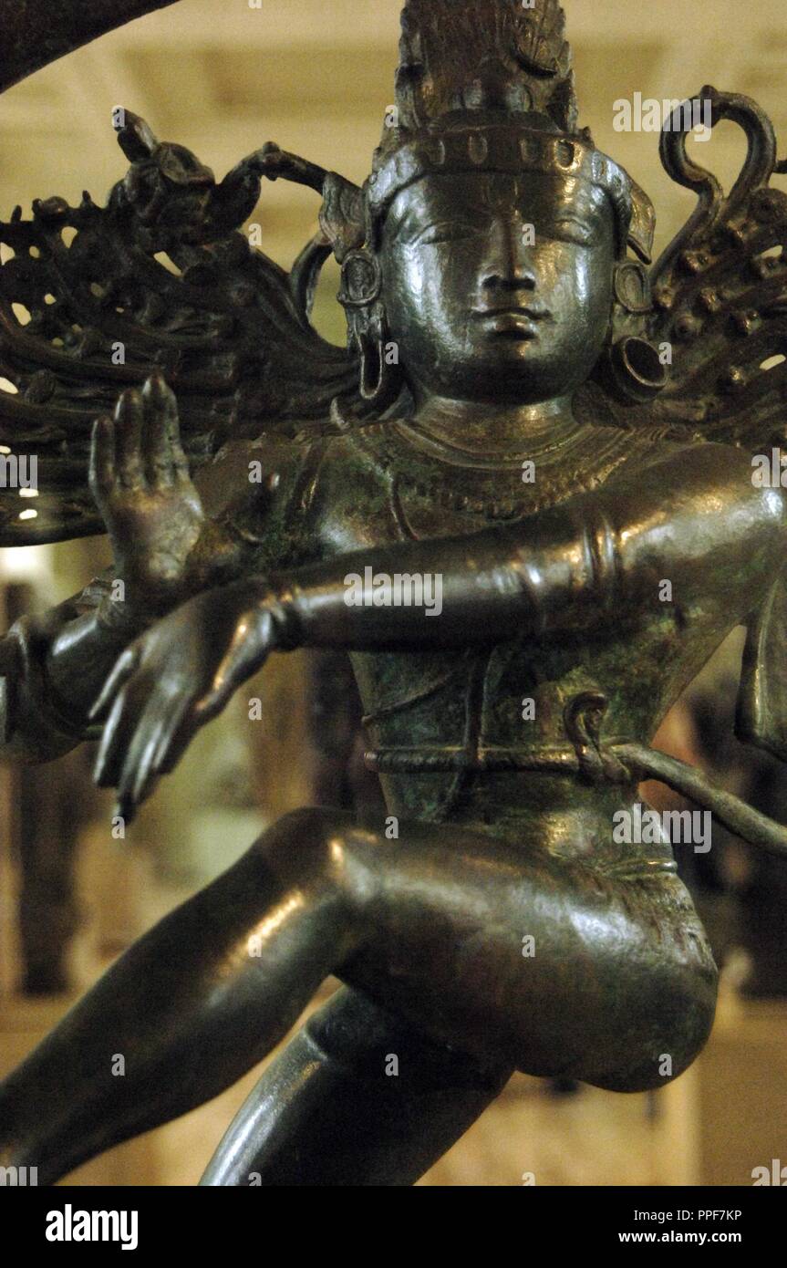 Bronze-Figur des Nataraja. Von Tamil Nadu, Südindien. Chola Dynastie. Um 1100 n. Chr.. British Museum. London. England. Vereinigtes Königreich. Stockfoto