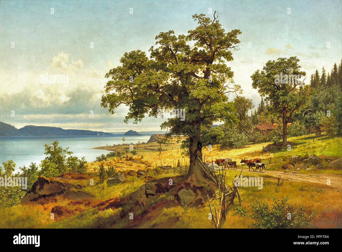 Eckersberg Johan Friedrich - Landschaft von Christiania Fjord Stockfoto