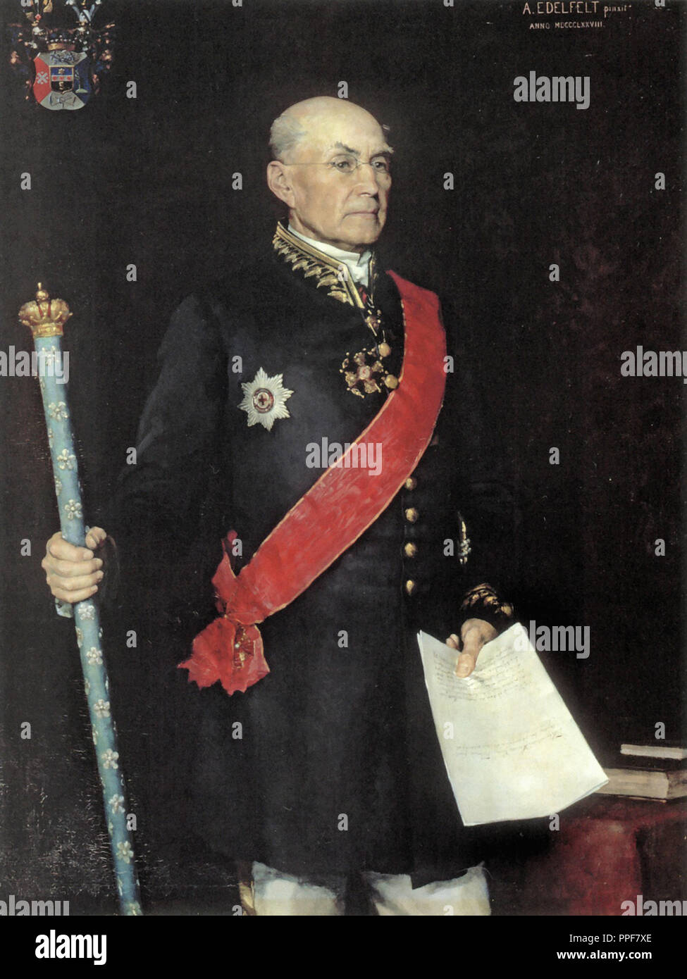Albert Edelfelt - Baron Johan August Von geboren Maamarsalkkana Stockfoto