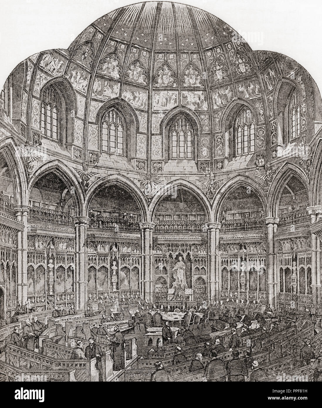 Die neue Gemeinsame Ratssaal, Rathaus, London, England im 19. Jahrhundert. Von London Bilder, veröffentlicht 1890. Stockfoto