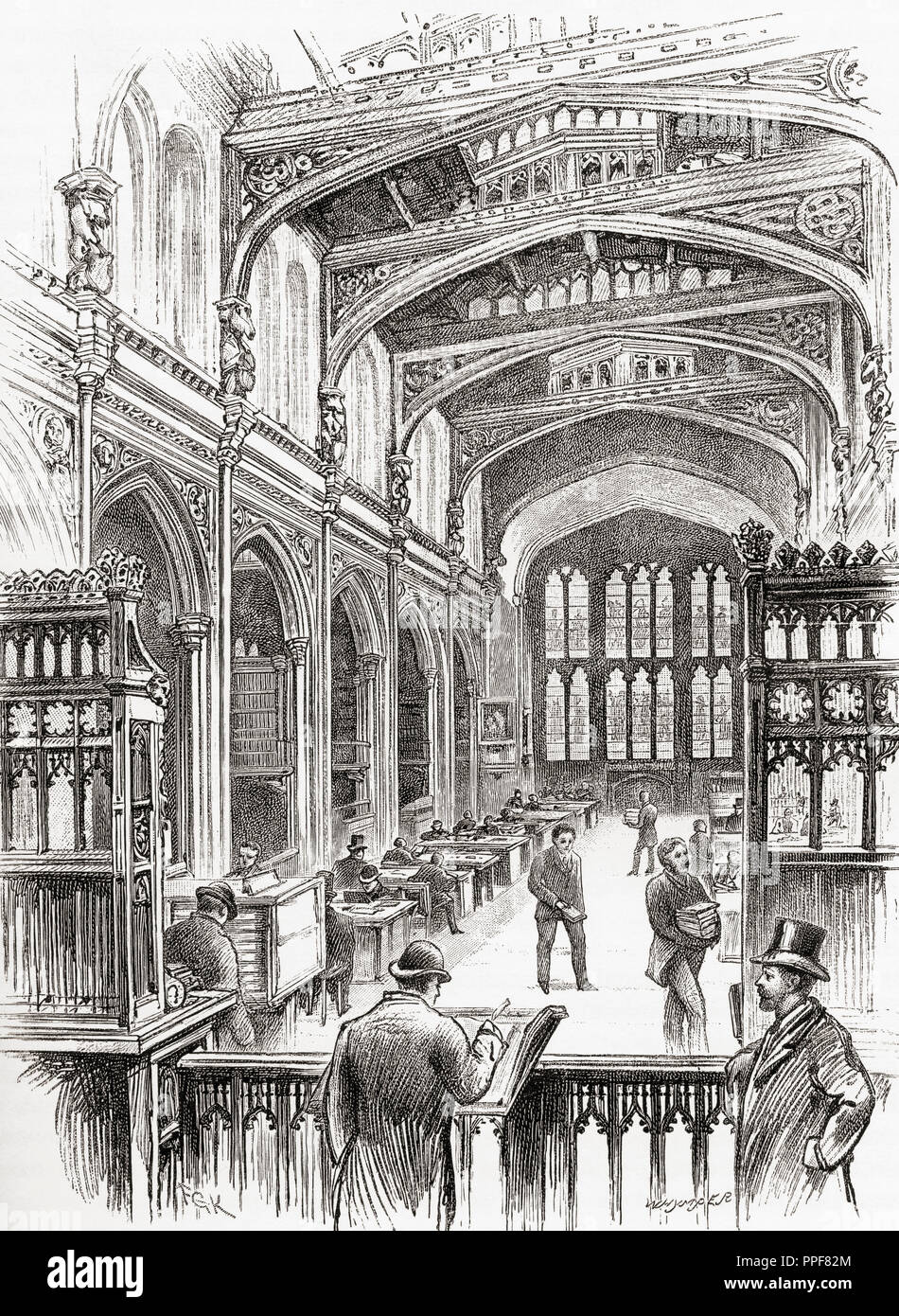 Die Alte Bibliothek, die Guildhall, London, England im 19. Jahrhundert. Von London Bilder, veröffentlicht 1890. Stockfoto