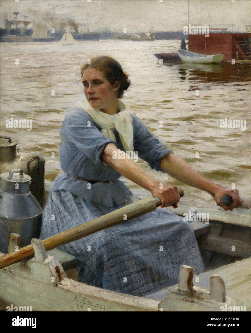 Albert Edelfelt - La Laitiere Stockfoto