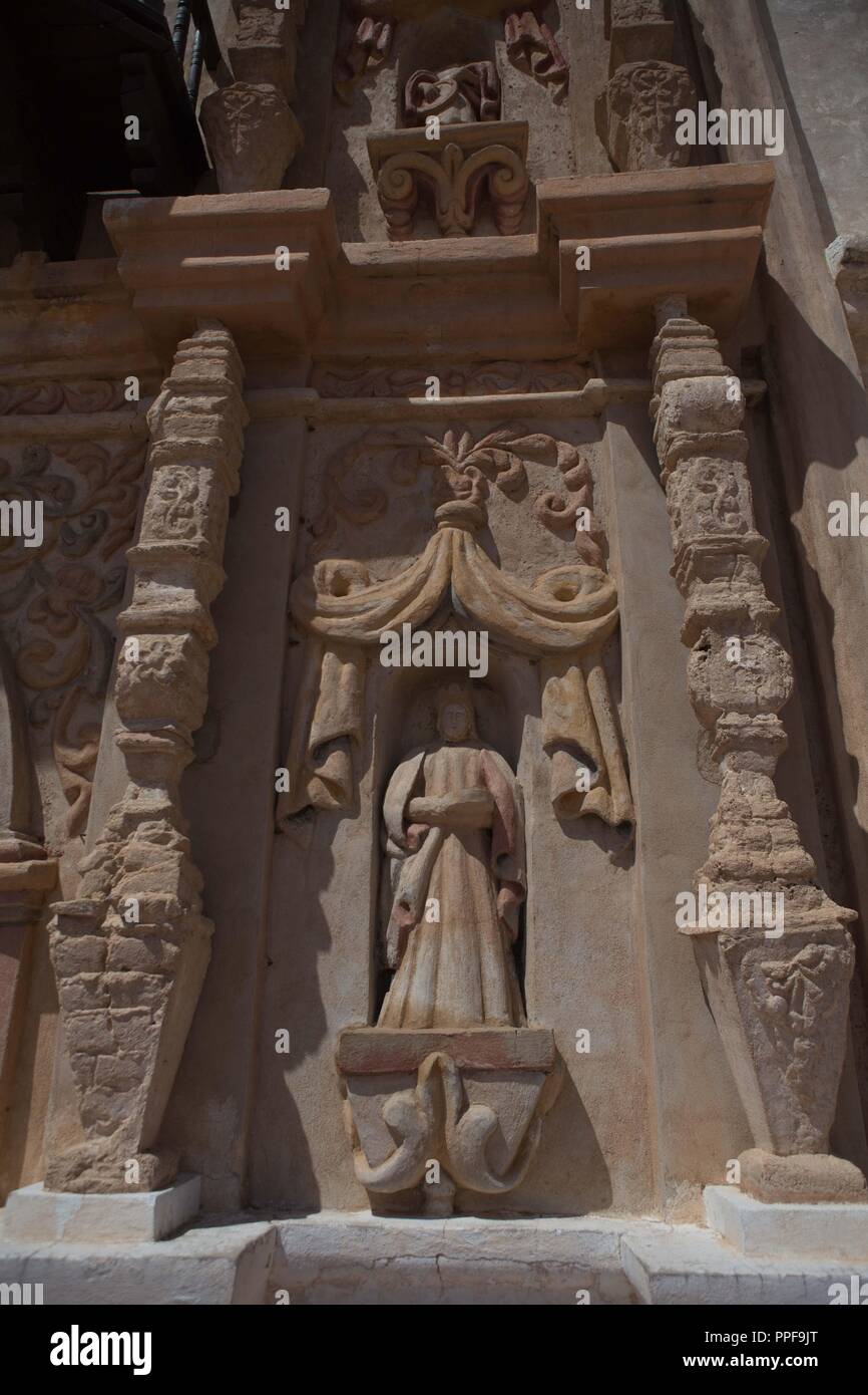 Kapelle von San Xavier del Bac. Spanischen Katholischen Mission in odham Indianerreservat der Tohono O'südlich von Tucson, Arizona. Jesuiten m Stockfoto