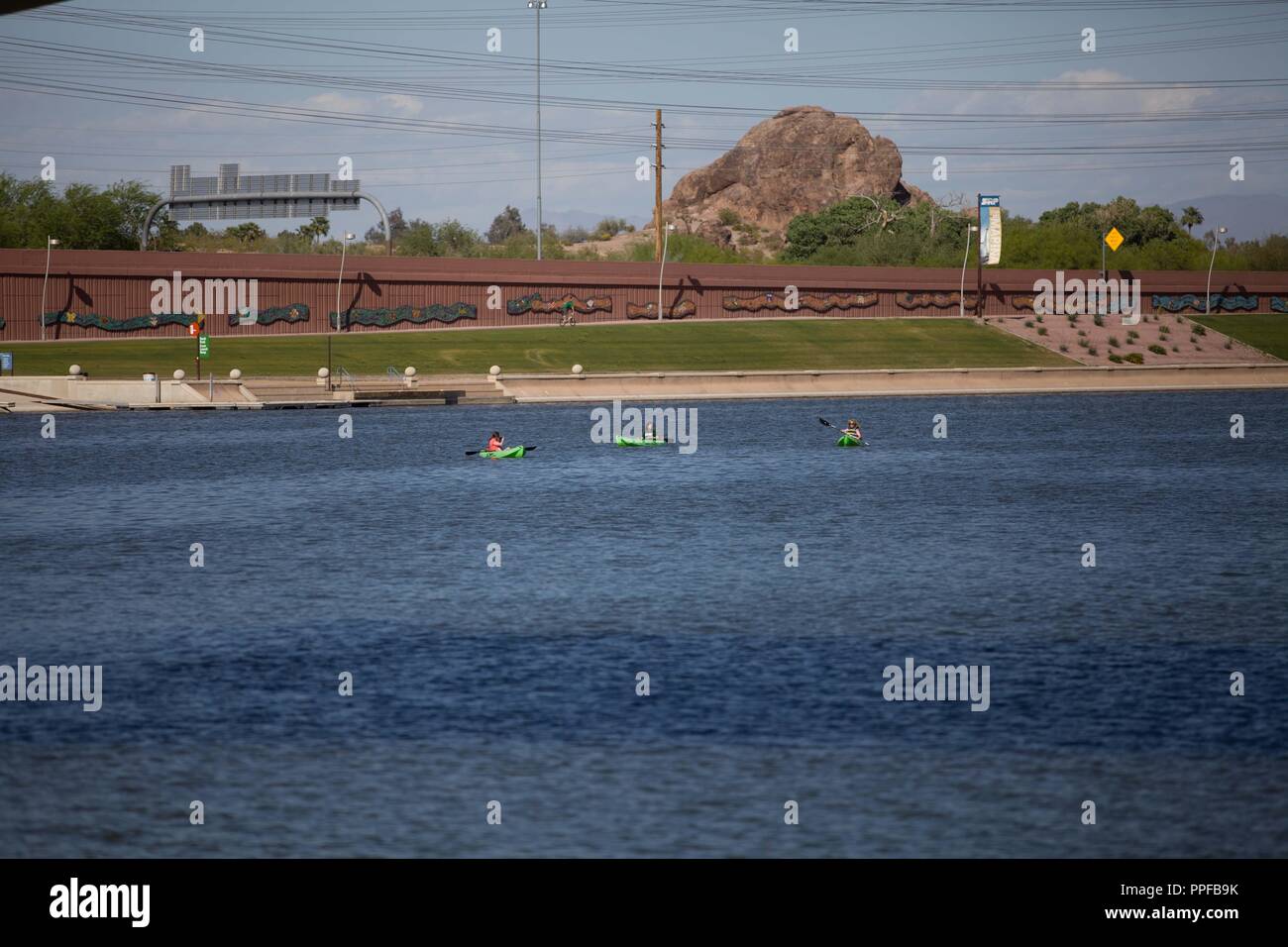 Stadt Tempe, AZ, Tempe Town Lake. Stadt Tempe, AZ, Tempe Town Lake, Phoenix AZ. , See, Lago Stockfoto