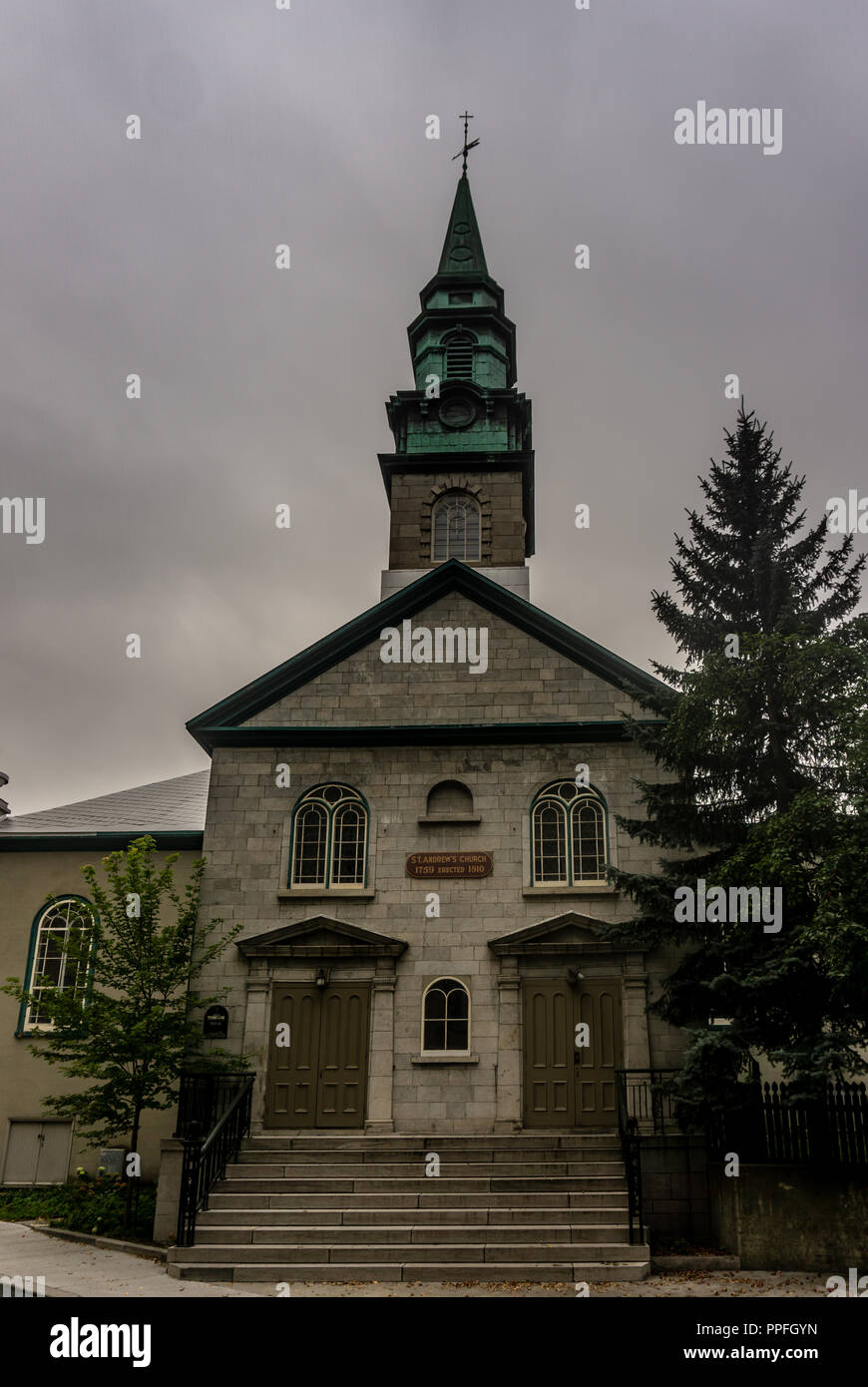 Historische St. Andrews Presbyterian Church in Quebec City Stockfoto