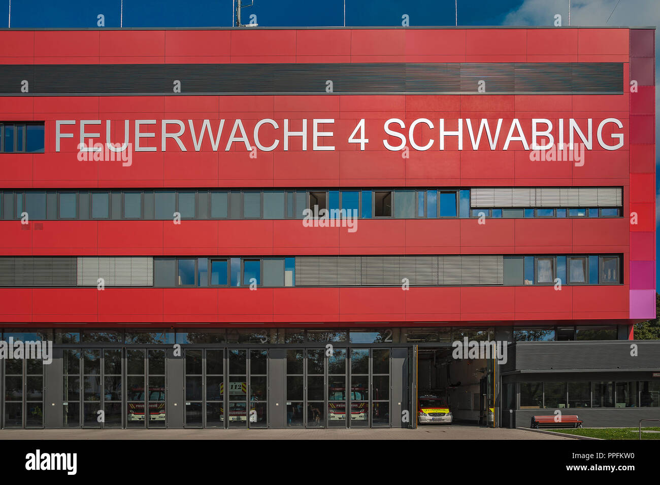 Feuerwache 4, Schwabing, München, Oberbayern, Bayern, Deutschland Stockfoto