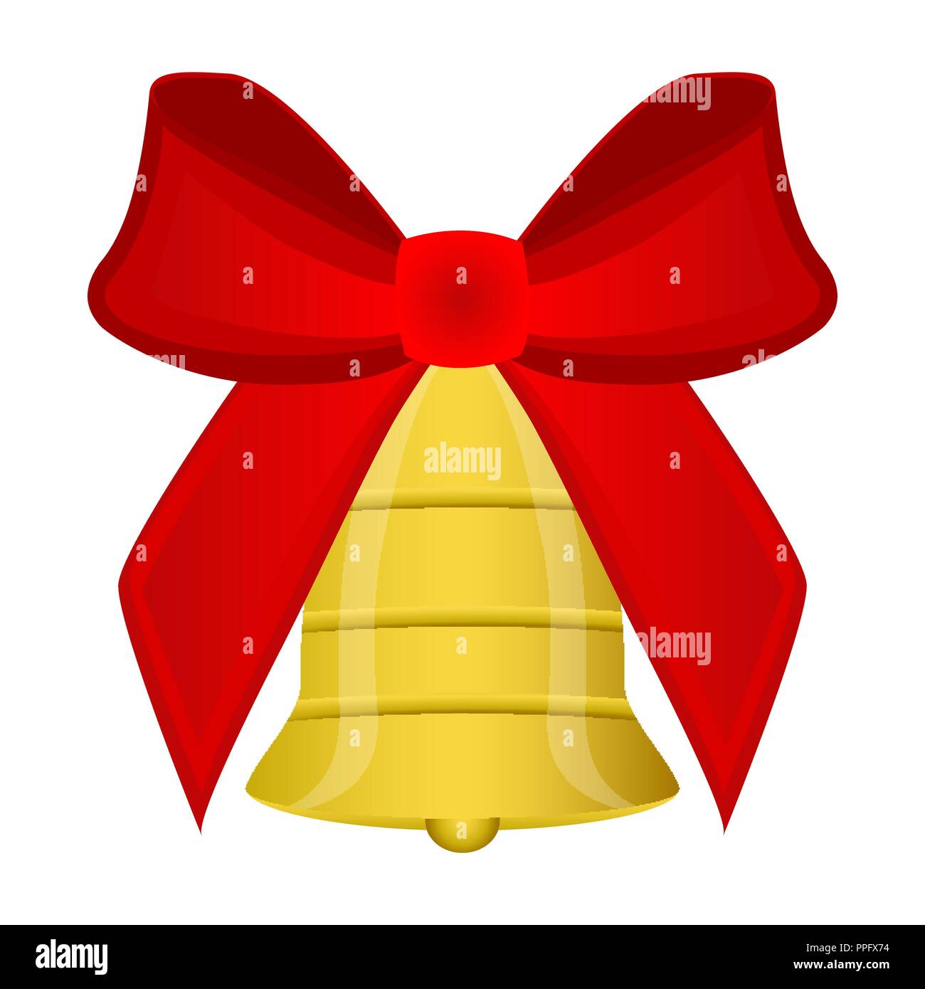 Weihnachten-Glocke mit roter Schleife Stock Vektor