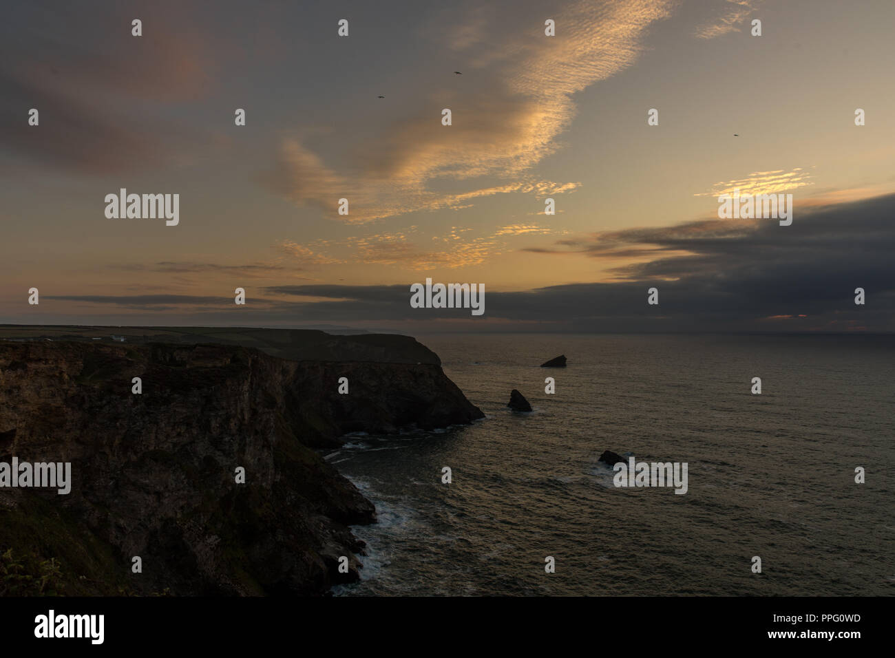 Sonnenuntergang im Portreath Stockfoto