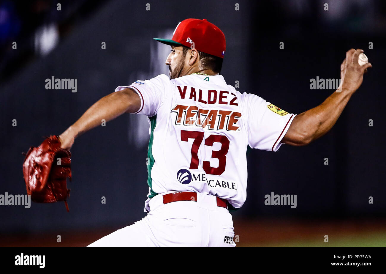 Rolando Valdez Krug abridor de Mexico. Acciones, durante el Partido de Beisbol de la Serie del Caribe con El Encuentro entre Tomateros de Culiaca Stockfoto