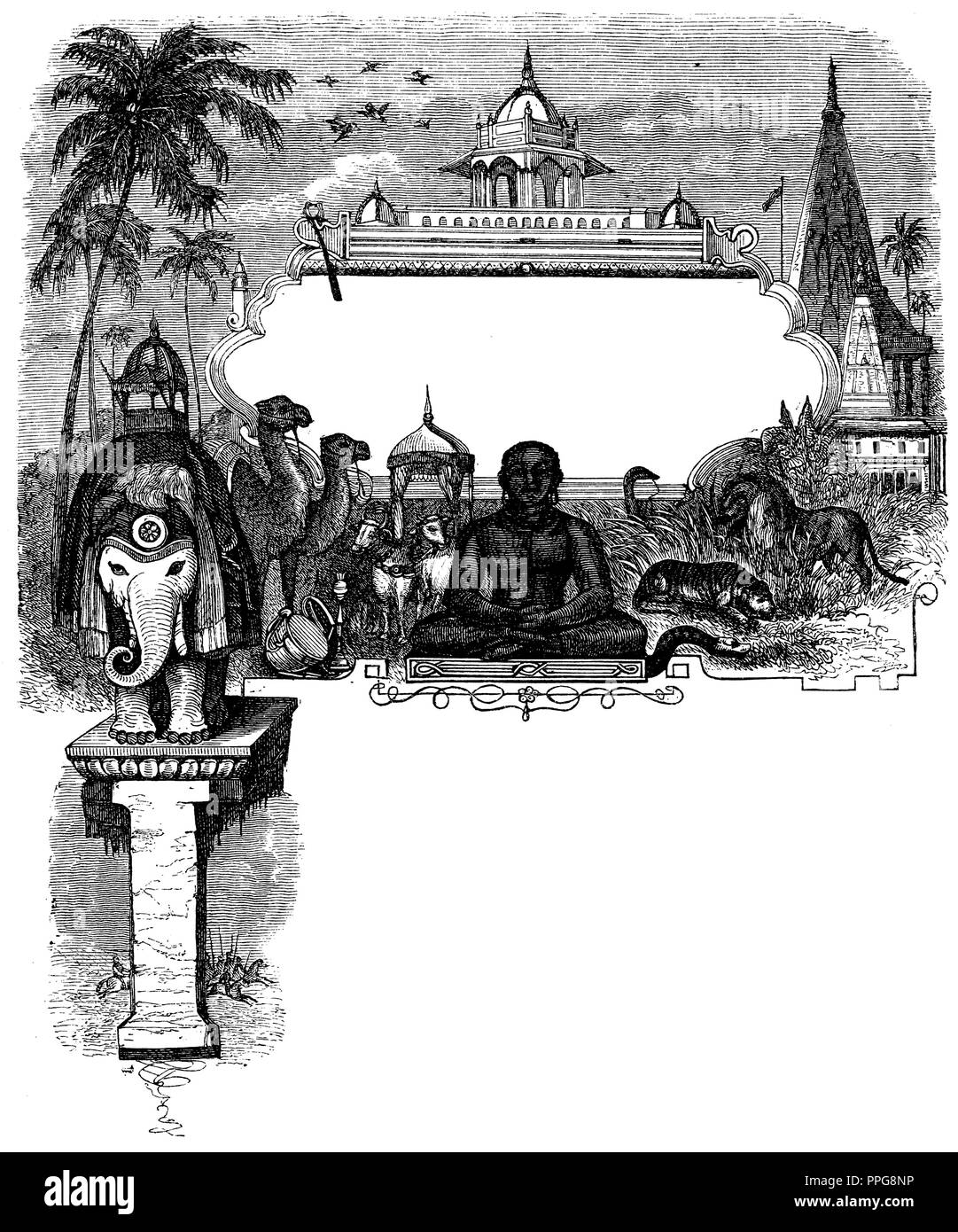 Der indischen Mythologie, Kapitel Vignette, anonym 1867 Stockfoto
