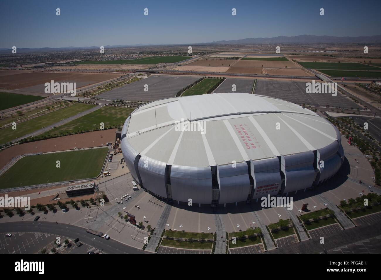 Luftaufnahmen von Phoenix, das Stadion der Universität von Phoenix. Tempe, Peoria, MESA, Krämer, Glendale, Scottsdale, Gilbert, Tempe der Sta Stockfoto