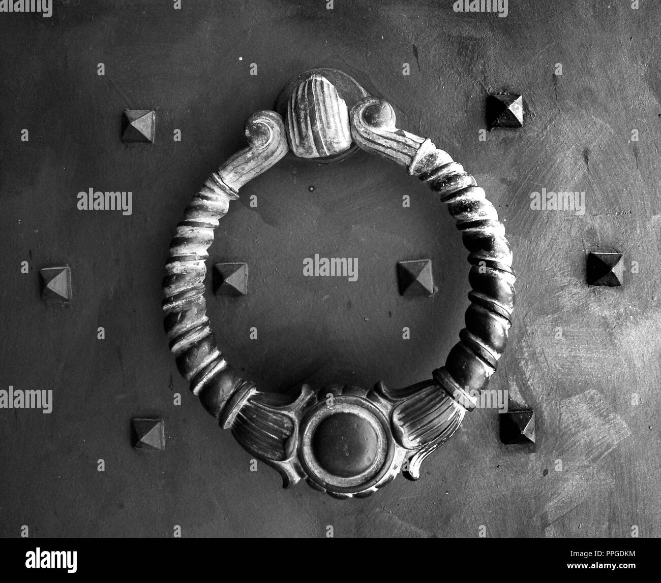 Wand Kunst, Design, Fenster, Licht, antiqueMont Cassino Abby Türgriff Stockfoto