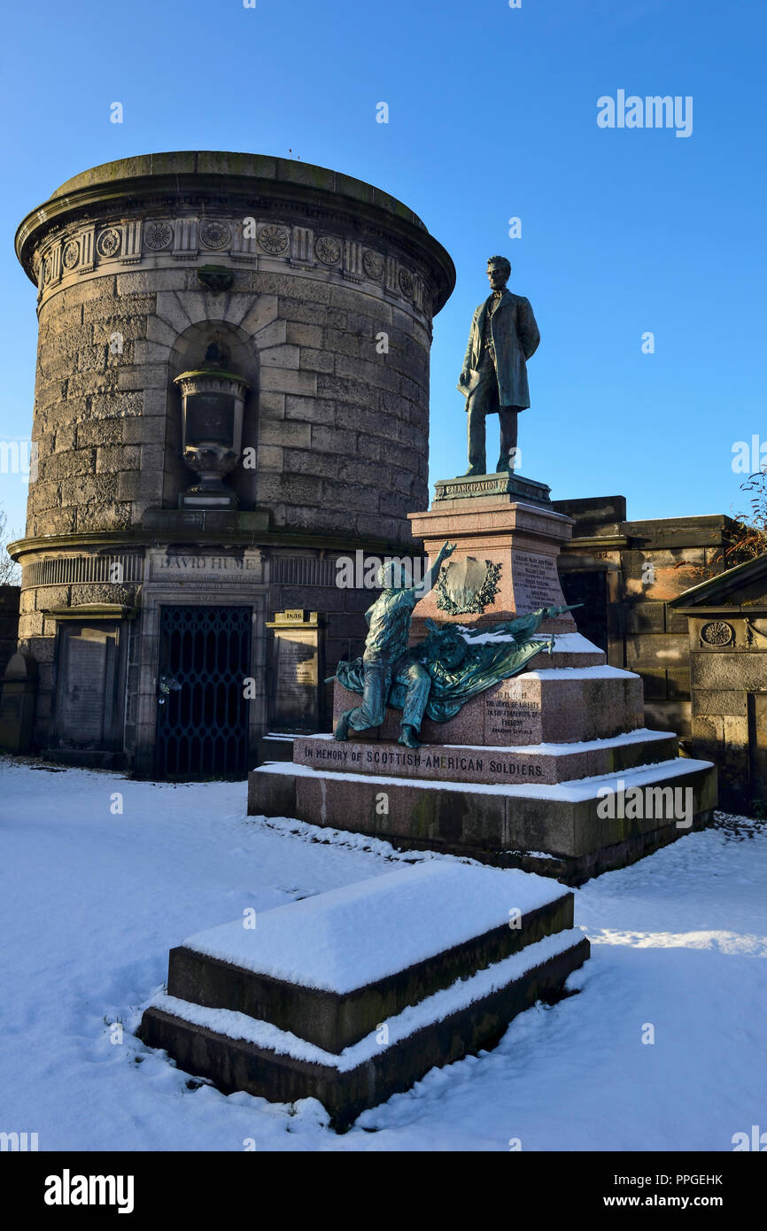 Schottische Amerikanischer Bürgerkrieg, Denkmal im Alten Calton Gräberfeld in Calton Hill, Edinburgh, Schottland Stockfoto