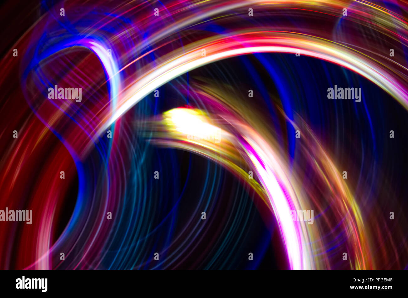 Zusammenfassung Hintergrund gut für eine Anzeige, hübsche wirbelt der Licht, in hellen Farben. Neon-effekt. Stockfoto