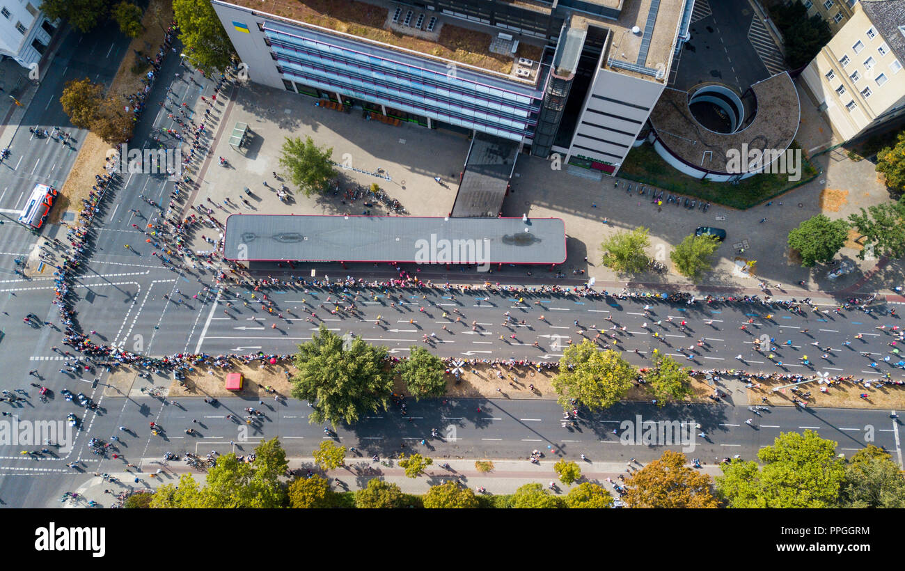 Luftbild des Berlin Marathon, 2018, Berlin, Deutschland Stockfoto