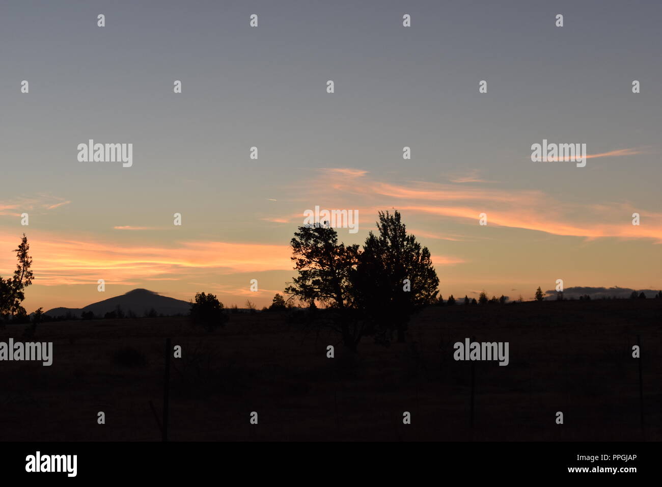 Sonnenuntergang Berg, Warm Springs, Georgia Stockfoto