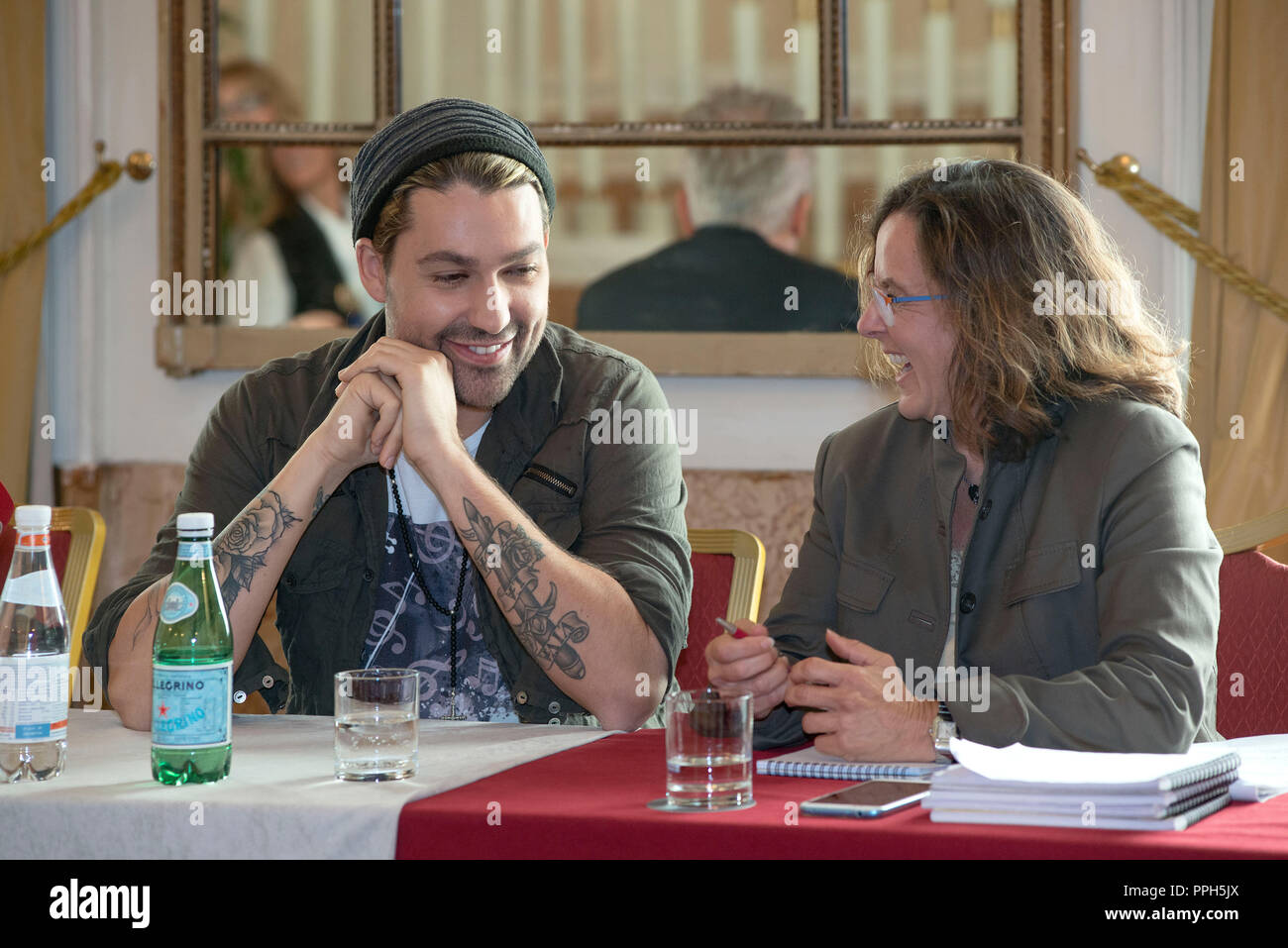 Rom, Italien. 26. September 2018. David Garrett die Teilnahme an der Pressekonferenz von explosiven Live Tour 2018 Excelsior Hotel in Rom Credit: Silvia Gerbino/Alamy leben Nachrichten Stockfoto