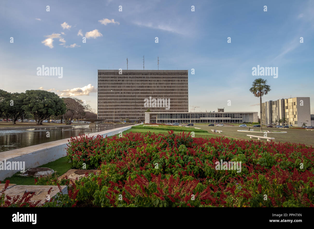 Buriti Square und Palast von buriti-Brasilia, Distrito Federal, Brasilien Stockfoto